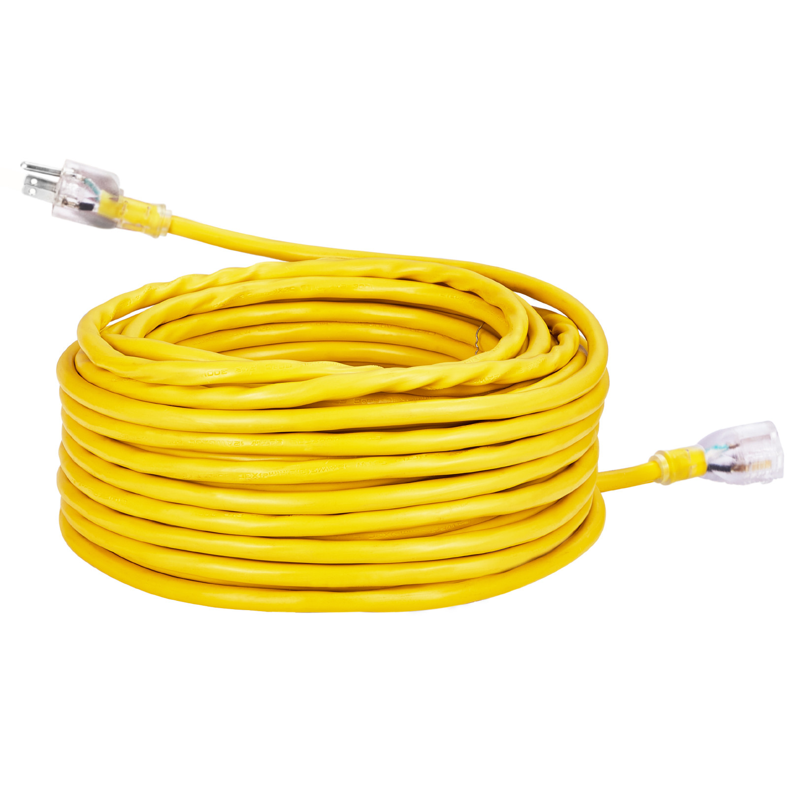 VEVOR 100FT Extension Cord 12AWG 15Amps 1875W 3 Prongs with Lighted End