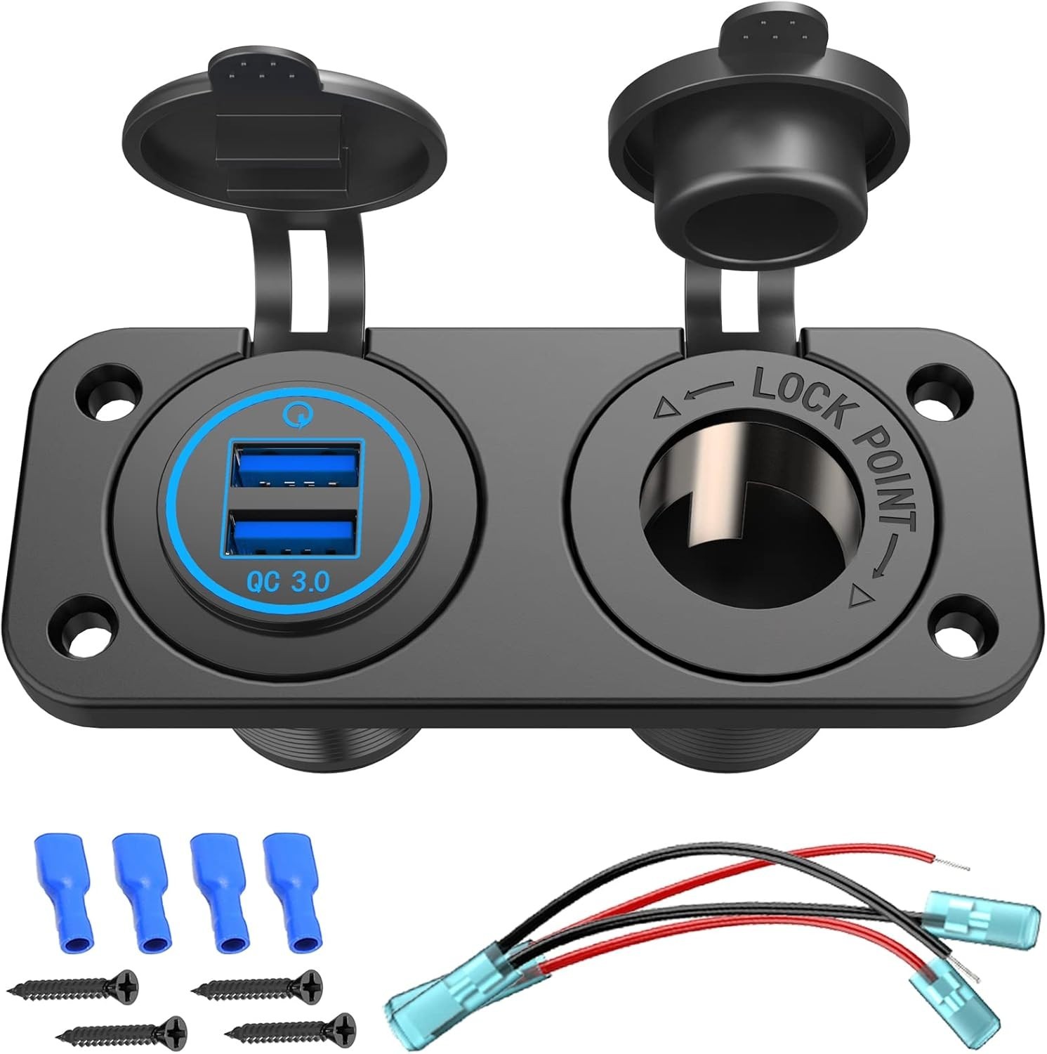 Dual USB Charger with Waterproof Rating for Cars and RVs – 18W Power