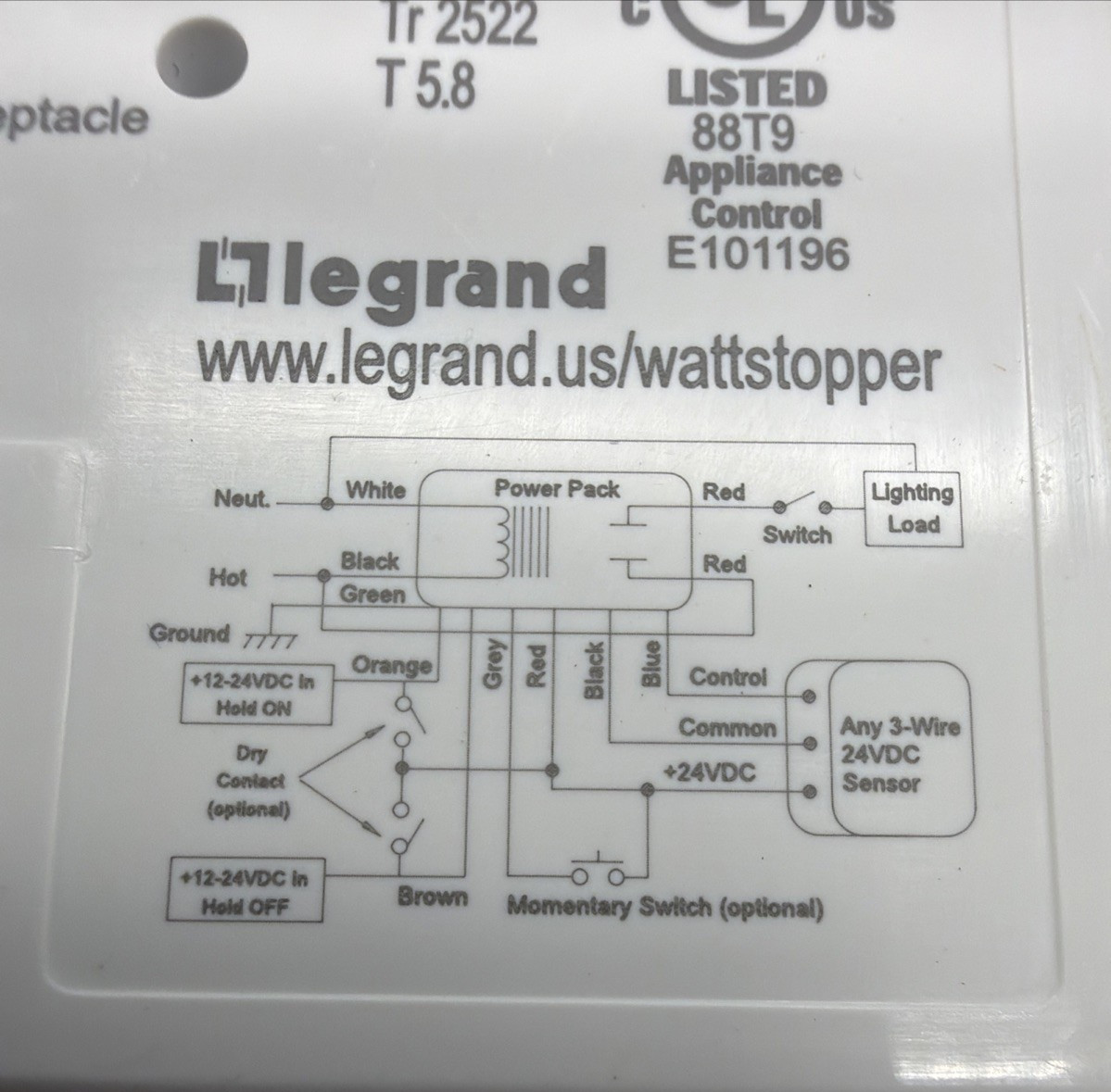 Wattstopper BZ-250 Power Pack 120-277V 24VDC 225mA Auto-On Manual-On Open Box