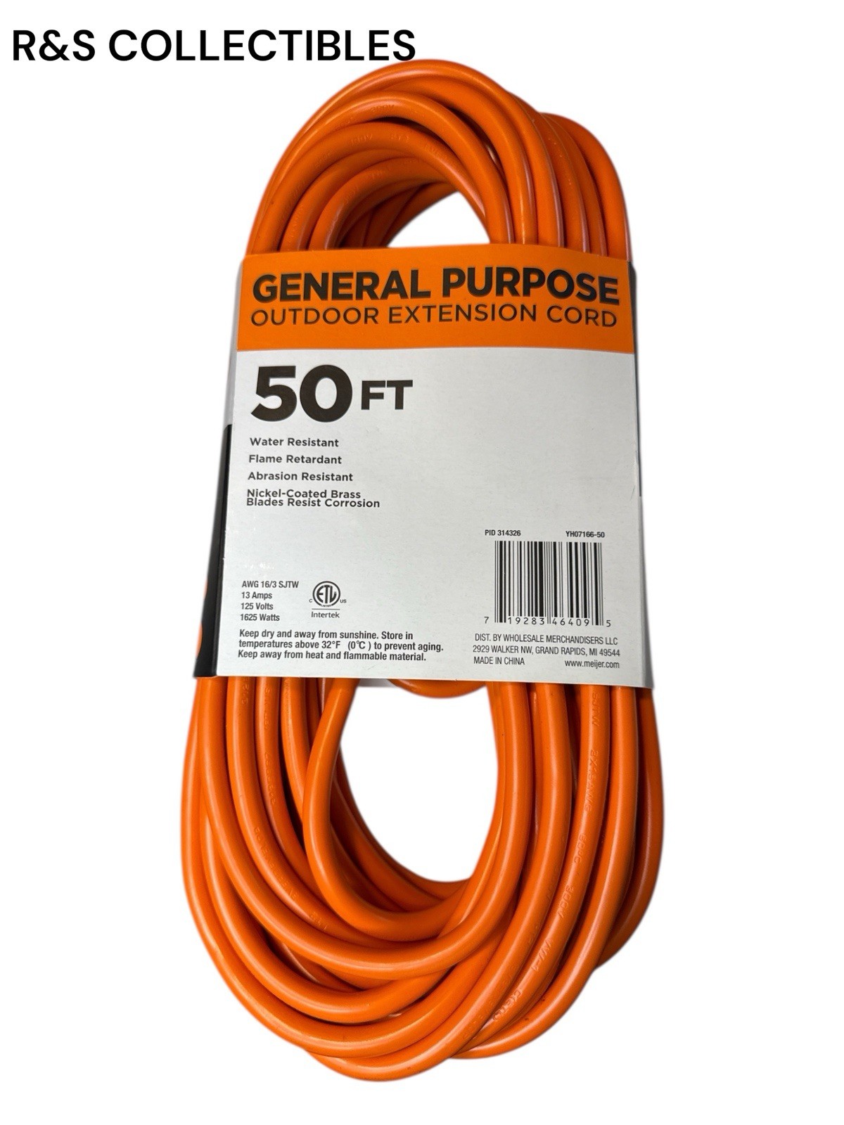 GENERAL PURPOSE 50ft. OUTDOOR EXTENSION CORD, WATER, FIRE & ABRASION RESISTANT