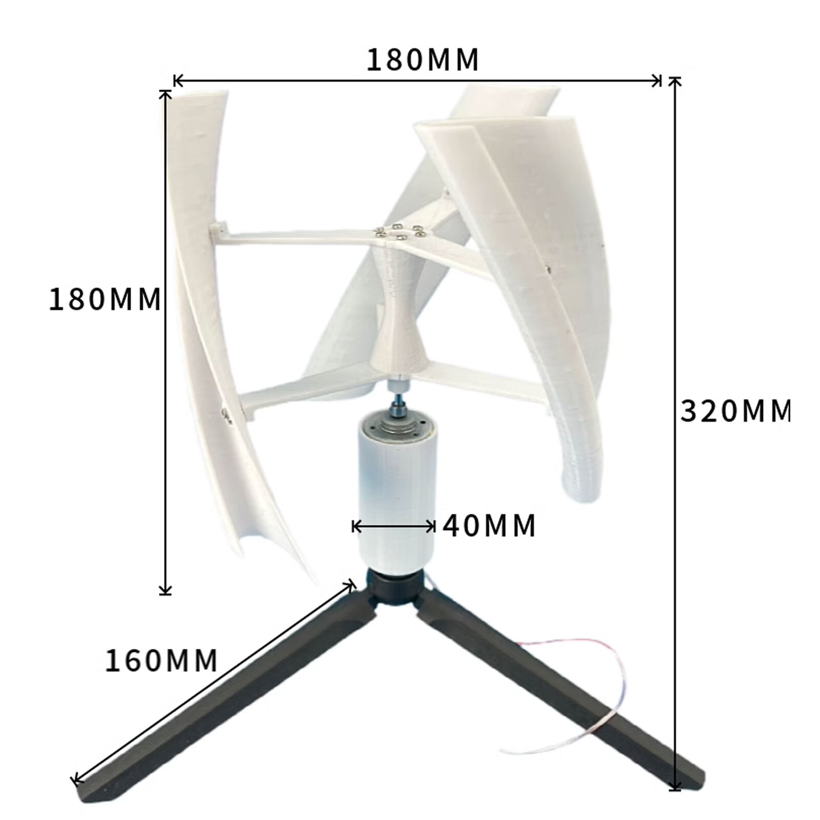 25W DC 15V Micro Wind Turbine Vertical Axis Brushless Wind Turbine Generator