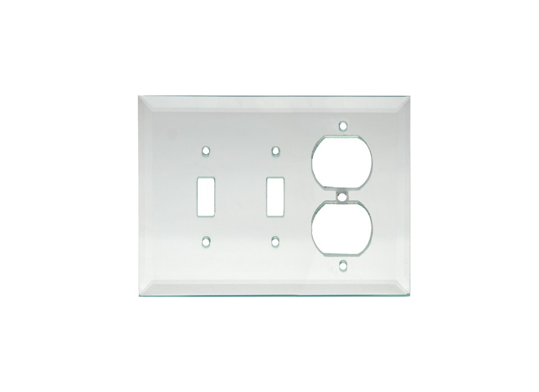 FHC MP10C 5-1/4″ x 7-1/4″ – Double Toggle Duplex Clear Glass Mirror Plate