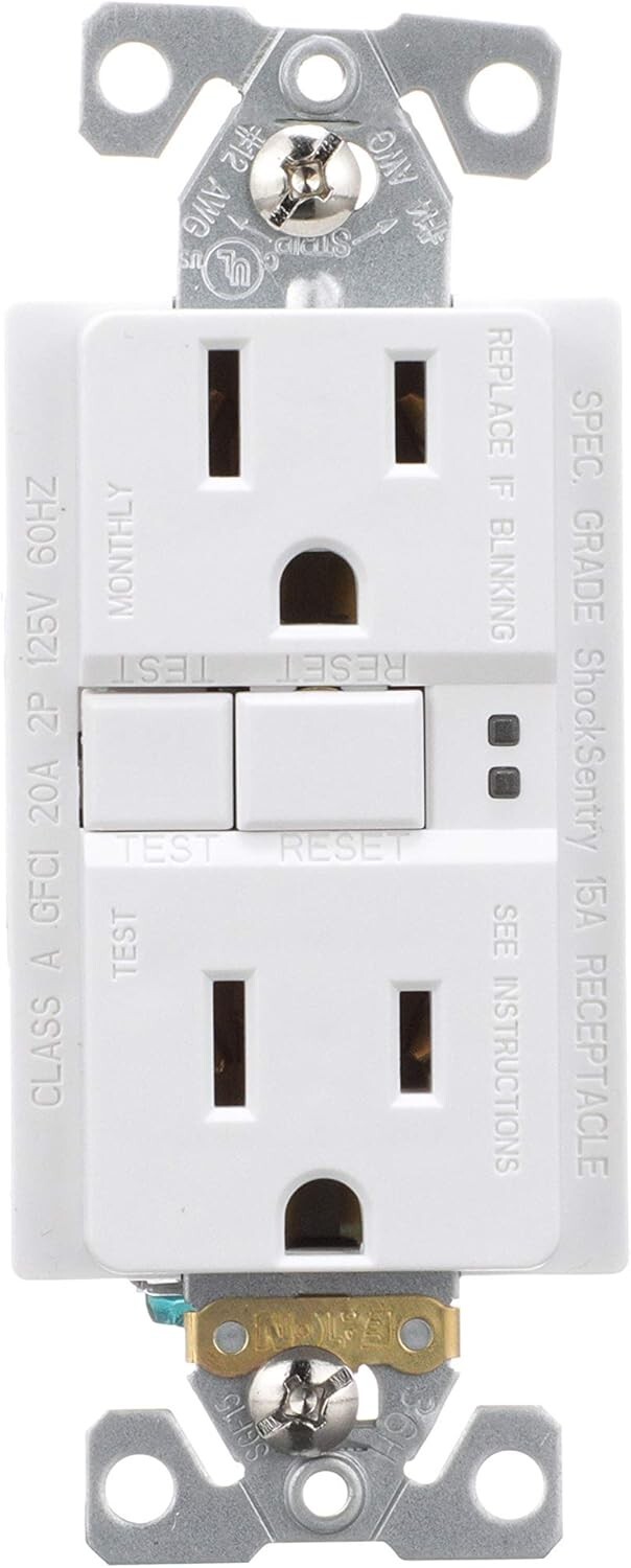 Eaton SGF15-W GFCI Duplex Receptacle 15A 3 Wire Grounding 125V