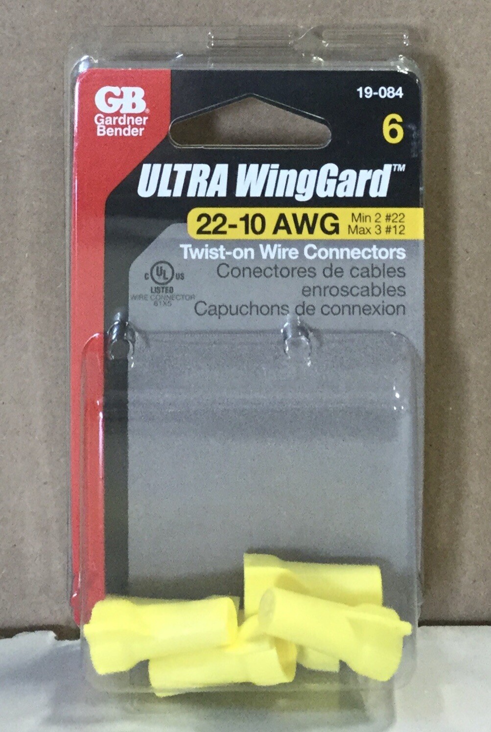 Case (10) Gardner Bender 19-084 Ultra WingGard Twist-On Wire Connectors 22-10AWG