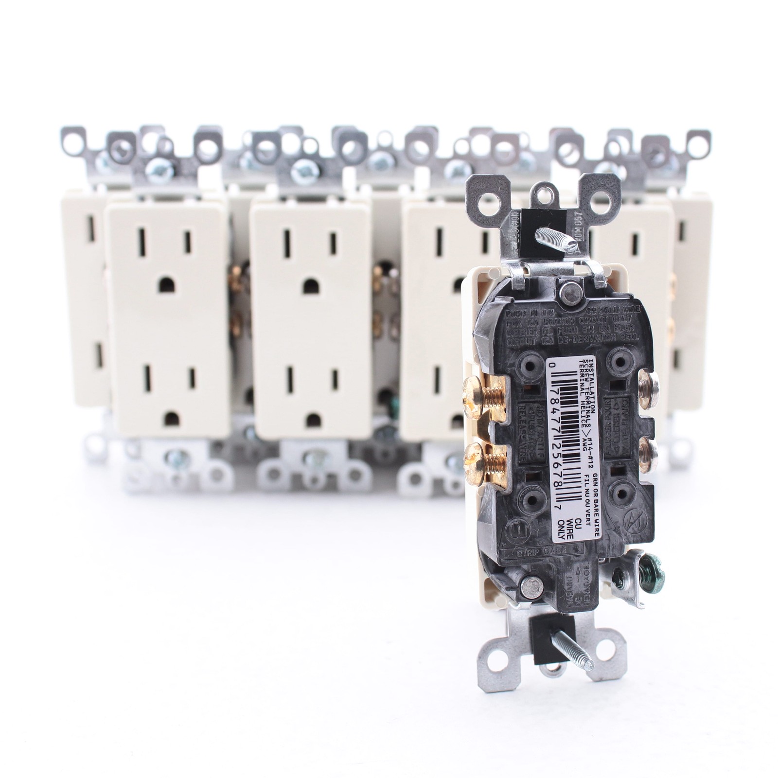 Leviton 5325-A Almond Decora 15A Receptacle Duplex Wall Power Outlet 5-15R 10pcs