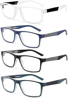 Blue Light Blocking Reading Glasses 4 Pack Computer Readers for Women Men,Anti G