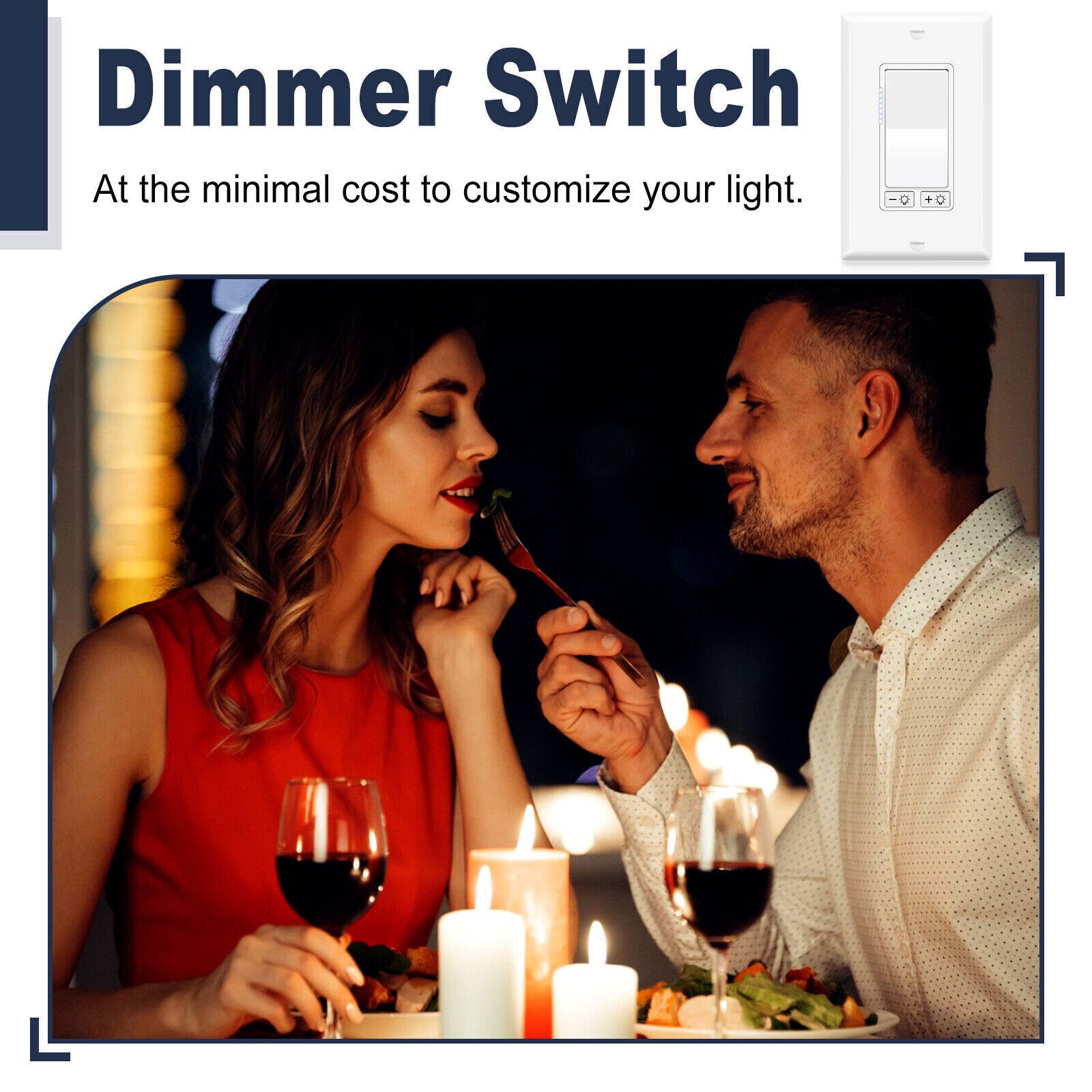 Decora Dimmer Light Switch Single Pole / 3-Way – LED / 600W Incandescent 6Pack