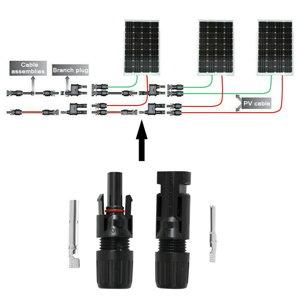 10/20/50 Pairs Solar Panel Cable Wire Connectors Male/Female Waterproof Adapter