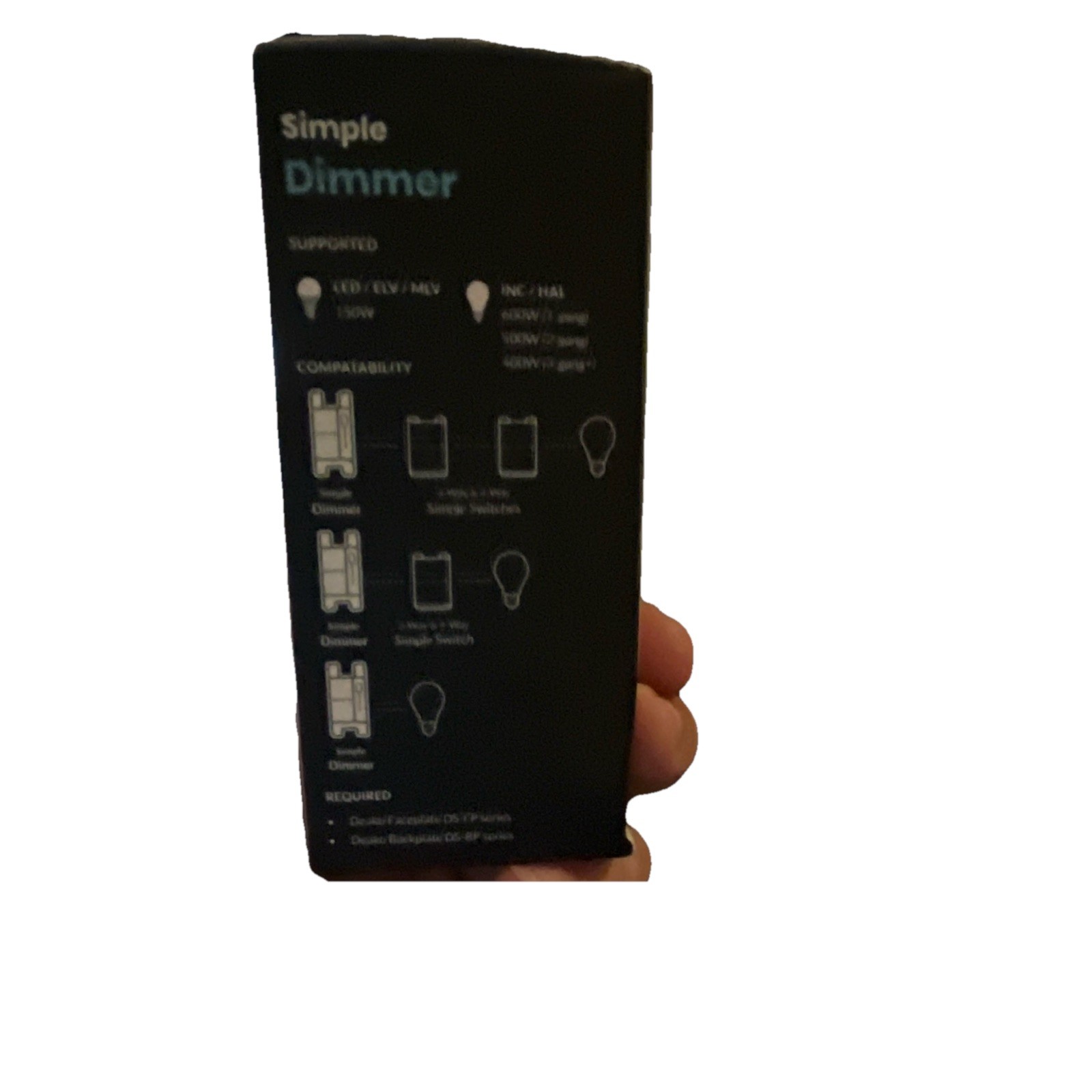 Deako Simple Dimmer Slide Wall Switch White 120V Decorator, CFL/LED 15A