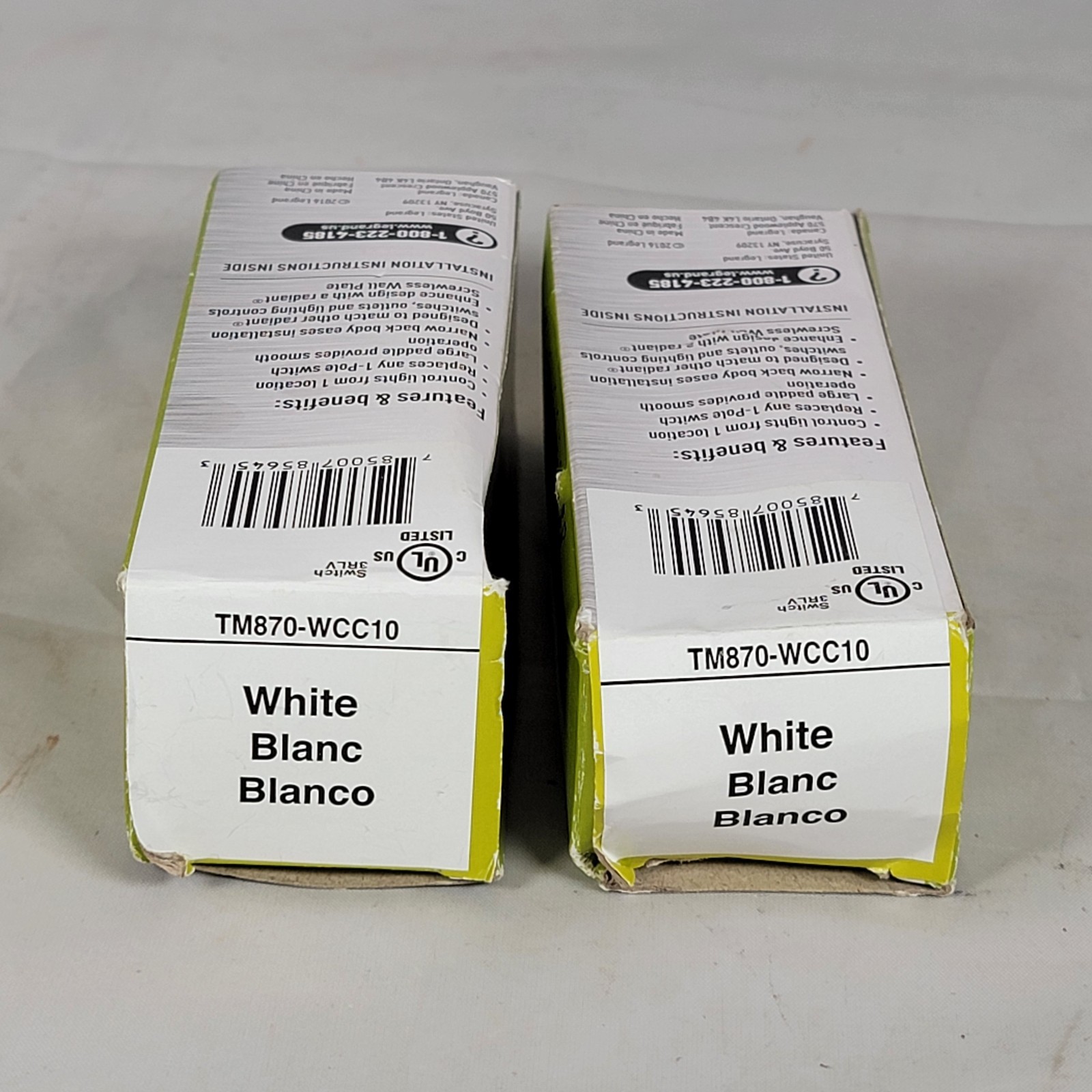 Legrand Radiant 15A 120V Paddle Light Switch Single Pole White NEW (Lot of 2)