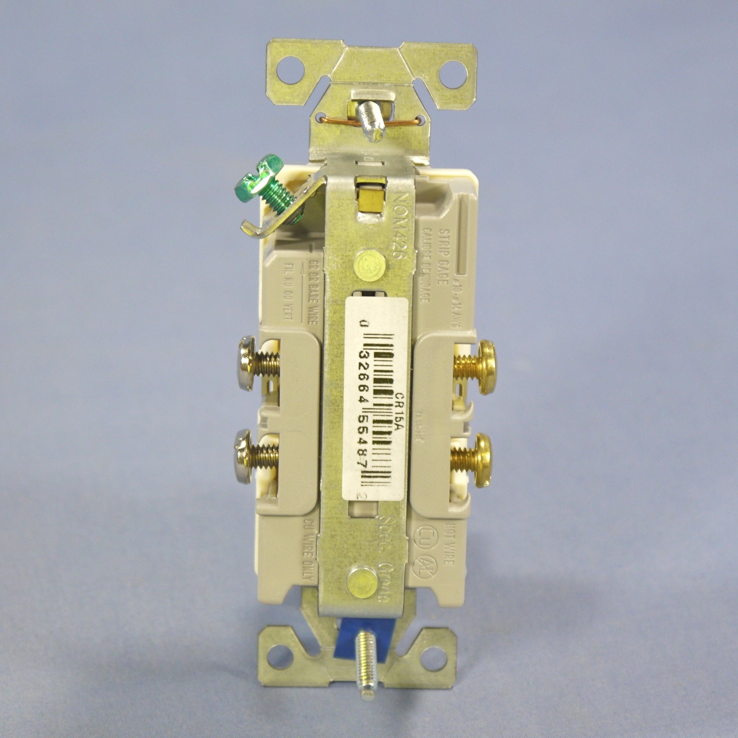 Cooper CR15A Almond 15A Outlet Receptacle NEMA 5-15R 125V Bulk Commercial Grade