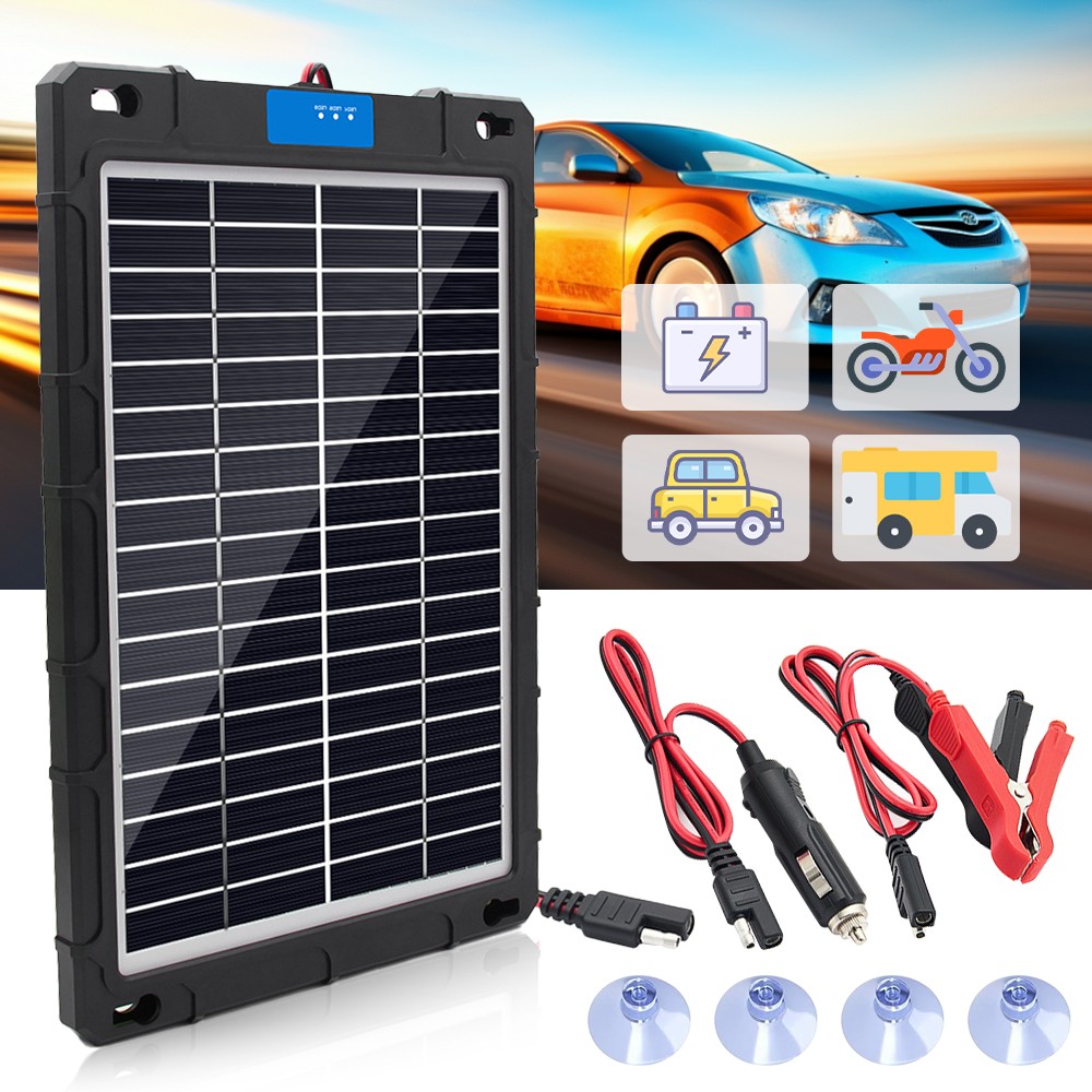 20W 12V Solar Battery Maintainer Trickle Charger Kit for Car Boat RV Trailer