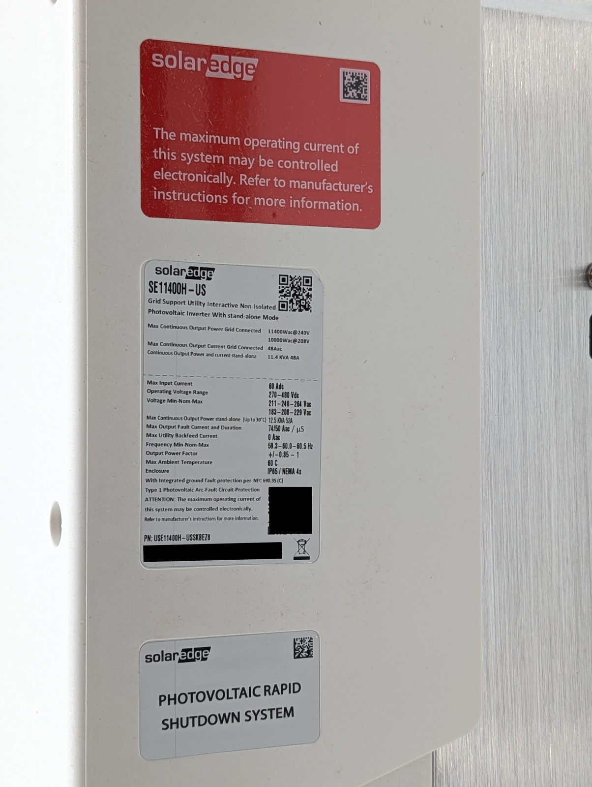SolarEdge Home Hub Inverter Single Phase 9600W (USE11400H-USSKBEZ8) White