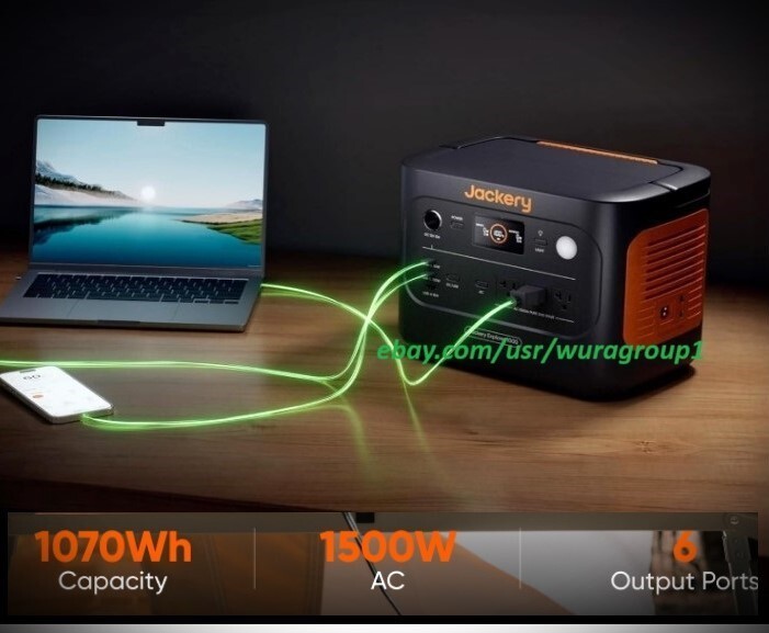 JACKERY EXPLORER 1000 V2 PORTABLE POWER STATION 1070Wh BACKUP LIGHTING NEW