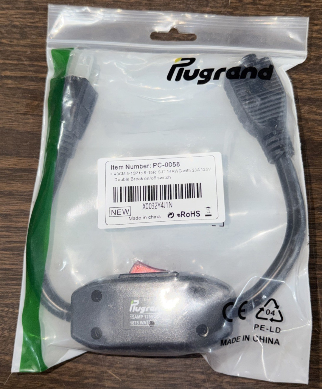 Inline On/Off Switch Extension Cord, 3-Prong Household Switchable Power Cords…