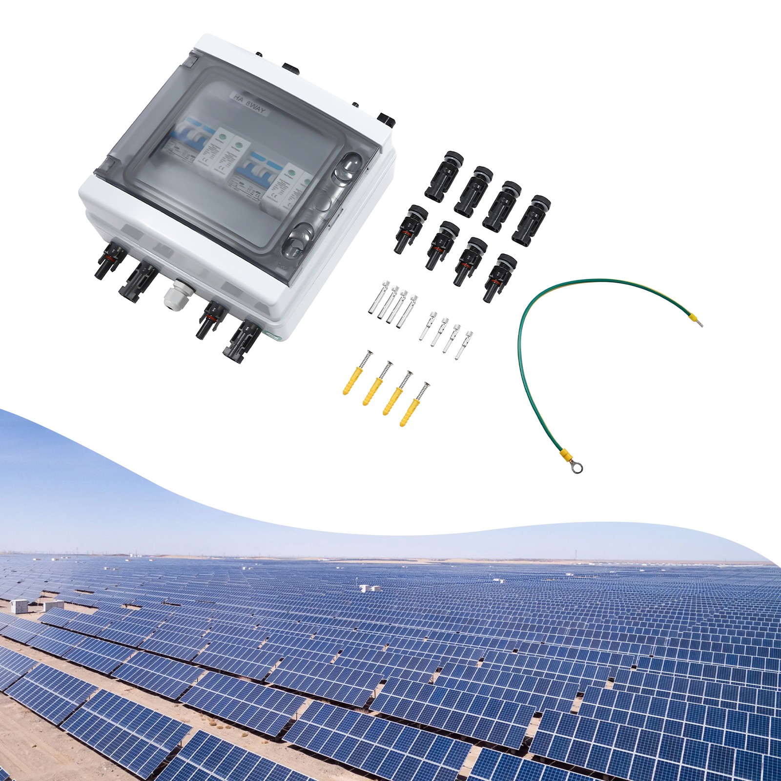 1000V 40A Solar PV Combiner Box 2 in 1 out 2 String Wasserdicht Kunststoff