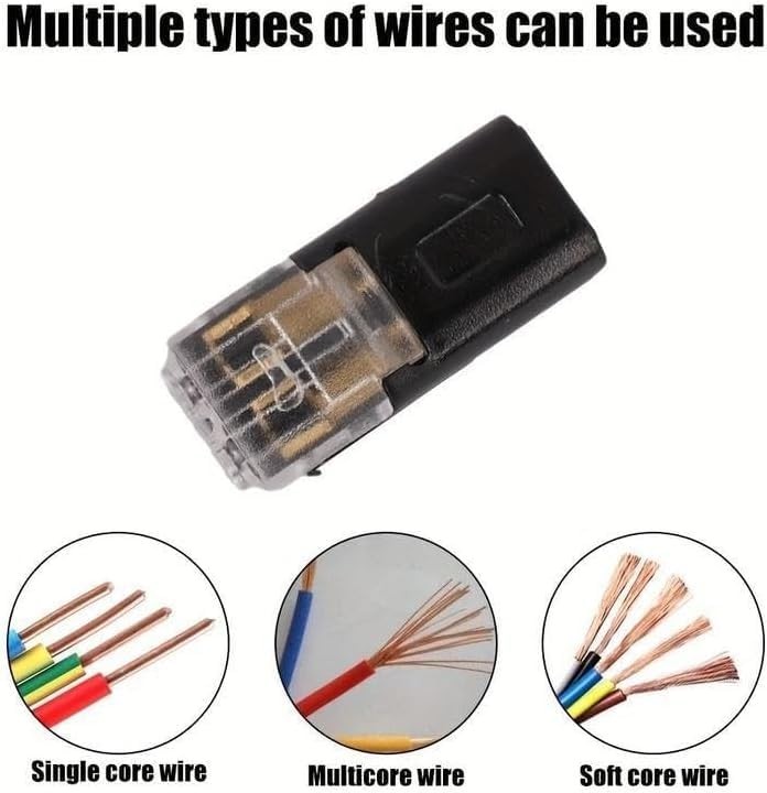 50pcs Double-Wire Plug-in Connector with Locking Buckle – Quick-Clip Fasteners