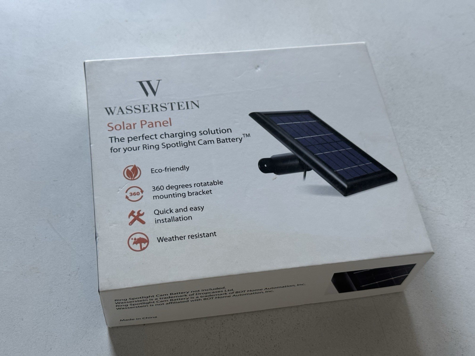 Ring Spotlight Cam Compatible Solar Panel for Ring Plus Pro Battery Replacement