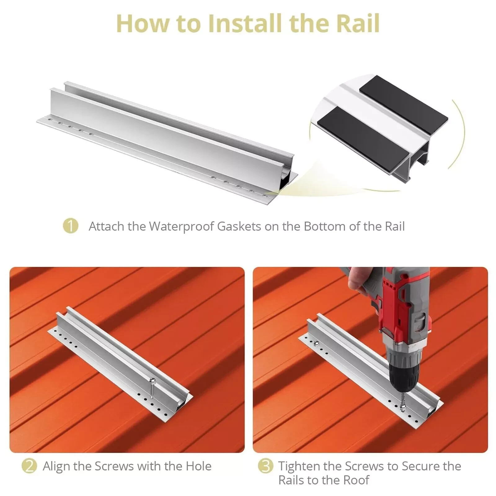 Solar Panel Rail-less Mounting Kit Corrugated Metal Roof with Clamps