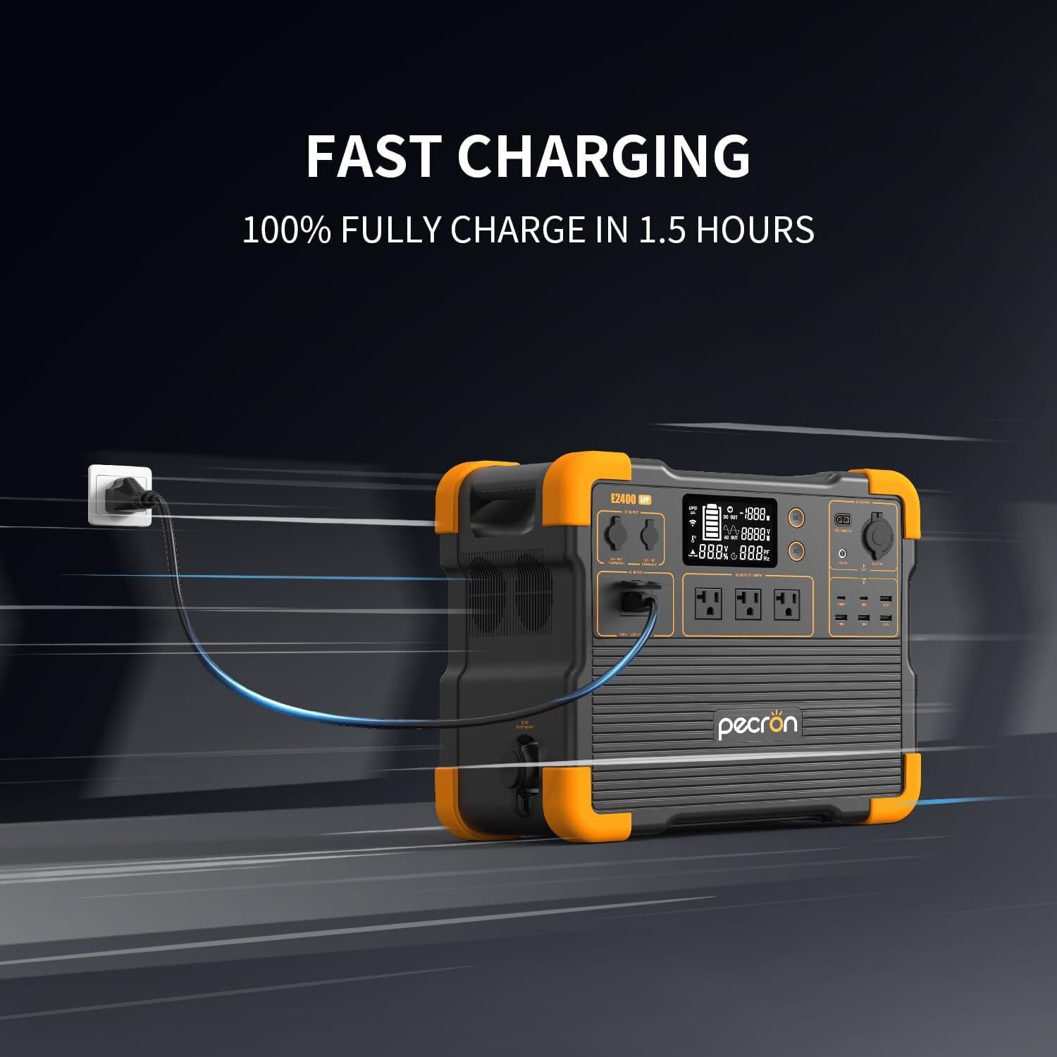 pecron E2400LFP 2048Wh Portable Power Station with 3072Wh Extra Battery Backup