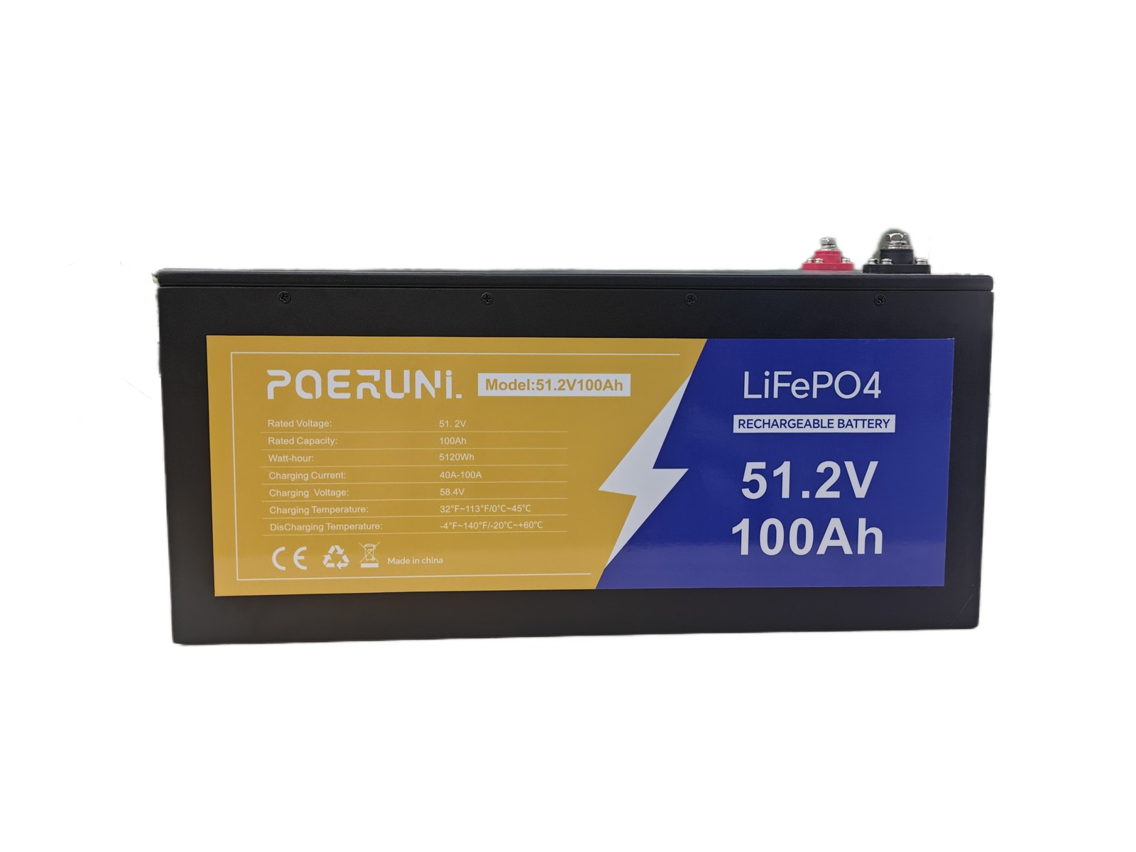 48V 100Ah LiFePO4 Lithium Battery Built-in BMS Deep Cycle For Golf Cart Marine