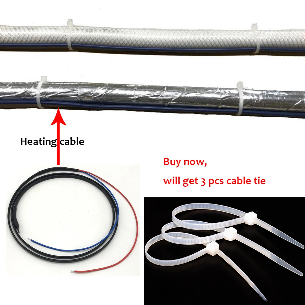 DC12V Pipe Heating Cable 1-5m Self-Regulating Anti-Freeze Low Voltage Wire 40cm