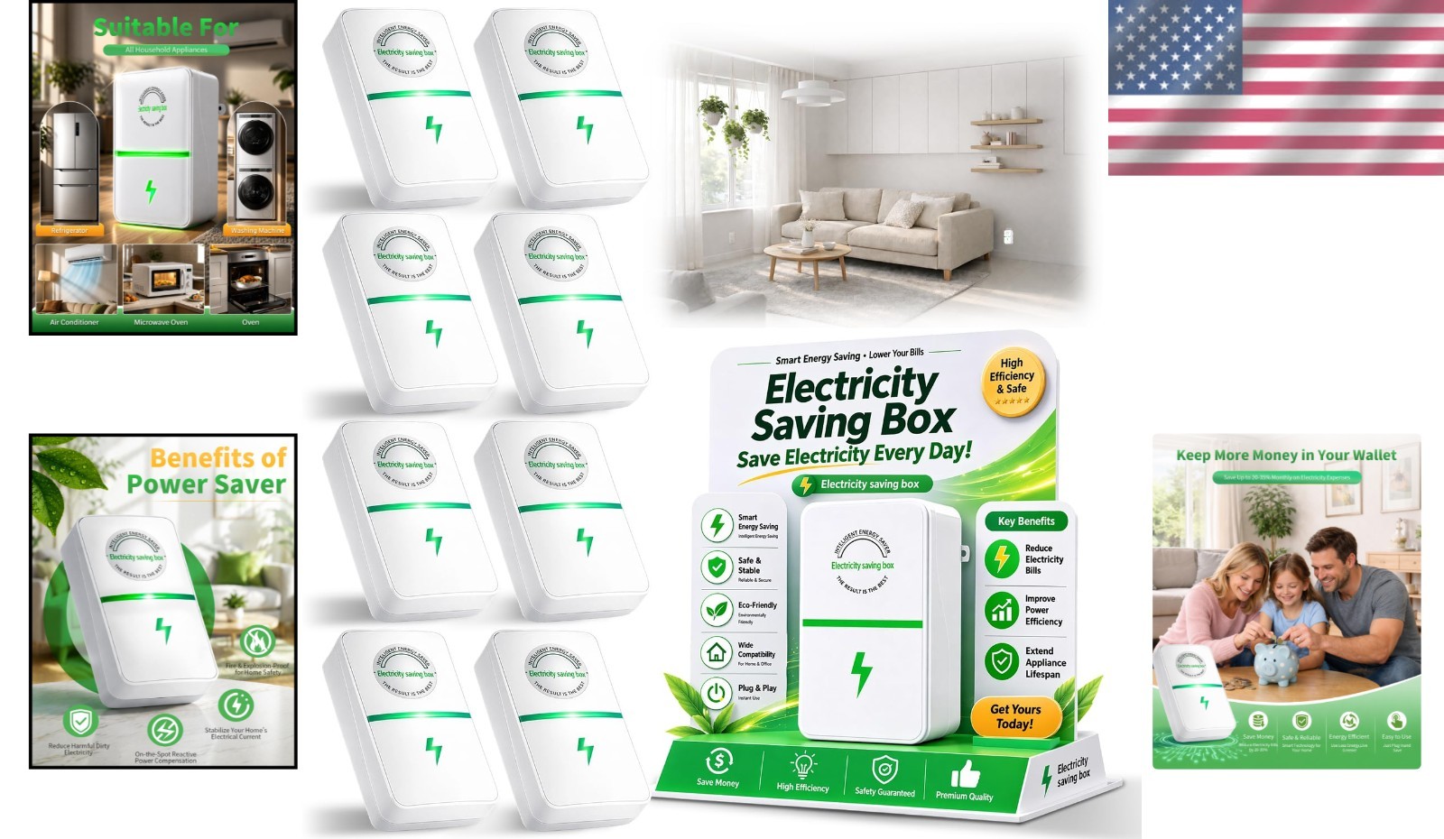 Updated 8-Port Power Plug Pro – Effortless Energy Savings & Surge Protection