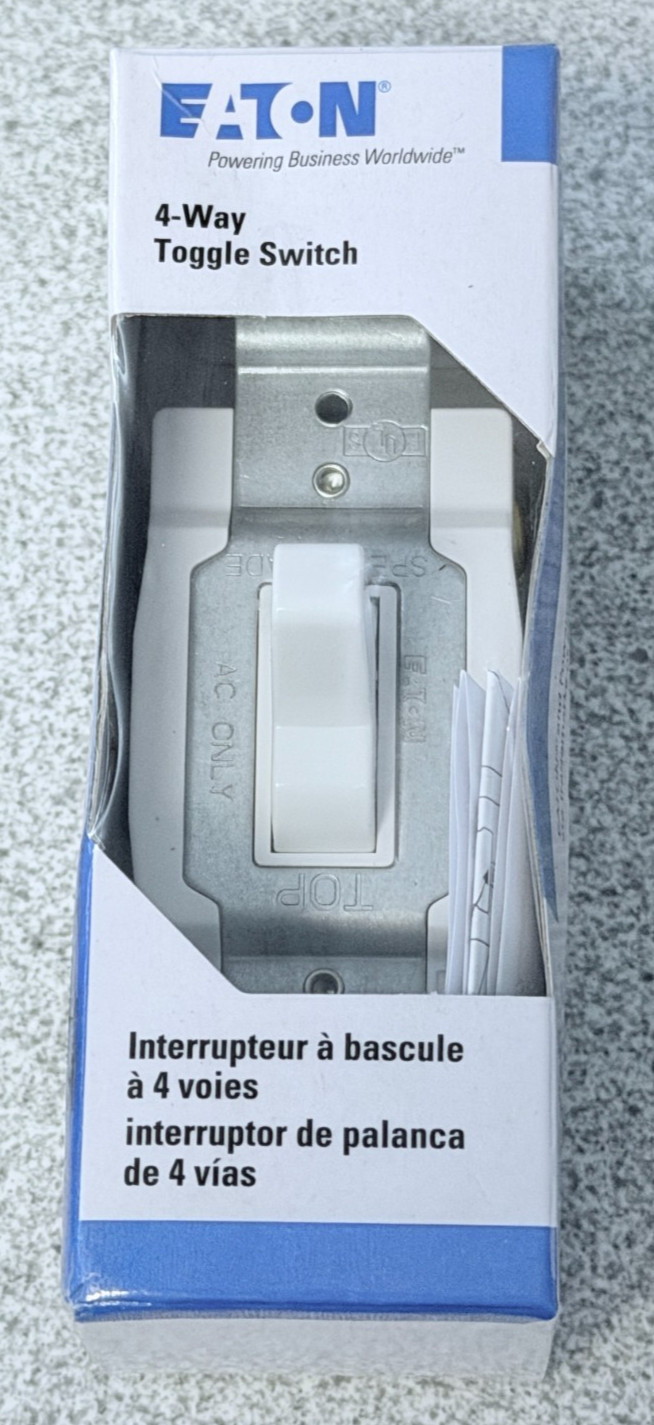 NEW Eaton CSB420W-BX-LW Commercial 4-Way Toggle Switch White 20A 120/277V
