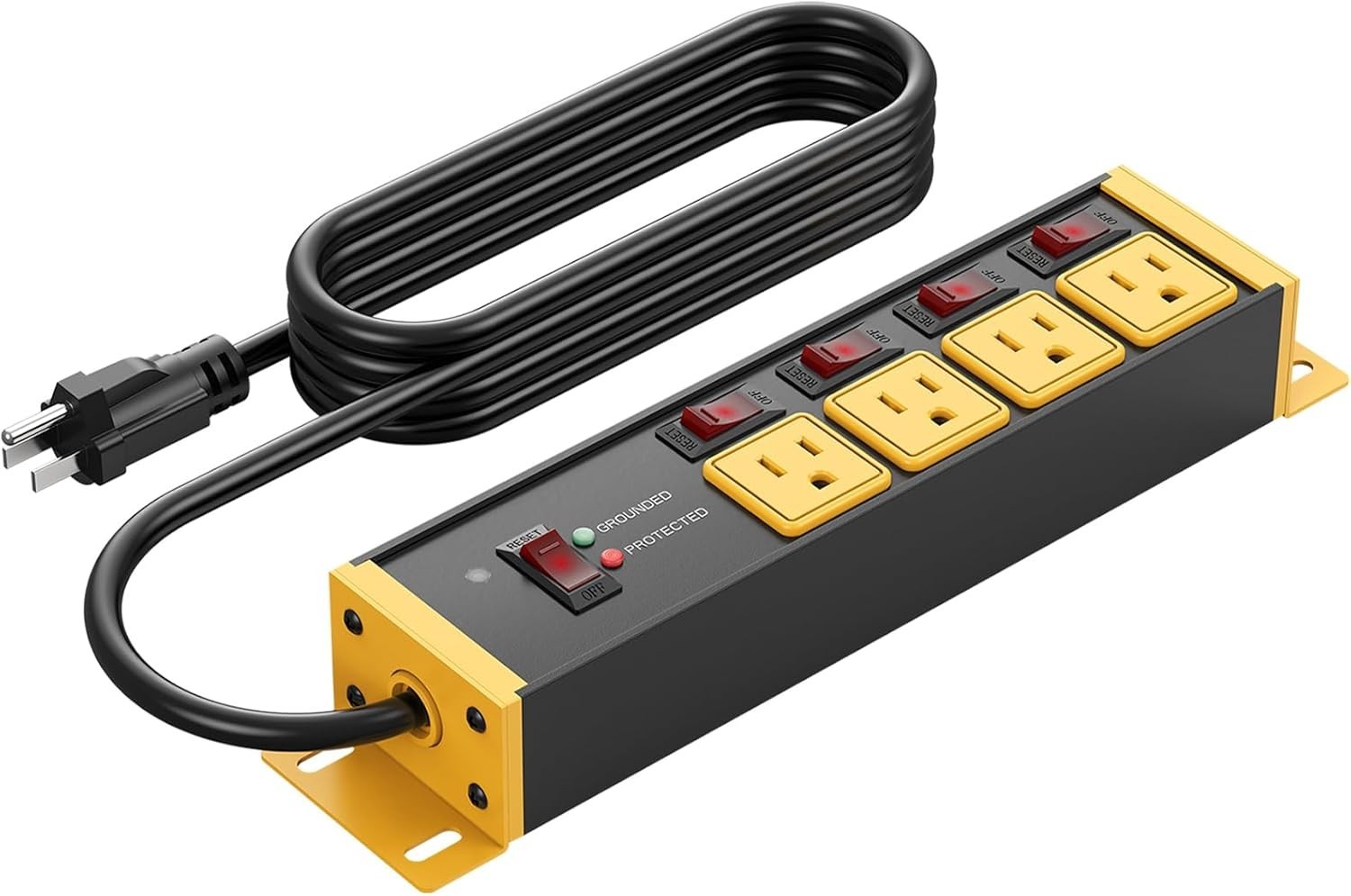 20A Surge Protector Power Strip with Individual Switches & 4800 Joules Rating