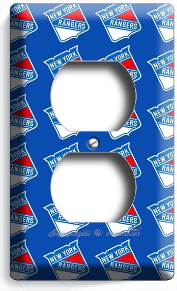 NYR NEW YORK RANGERS HOCKEY TEAM OUTLET WALL PLATE MAN CAVE SPORT ROOM ART DECOR