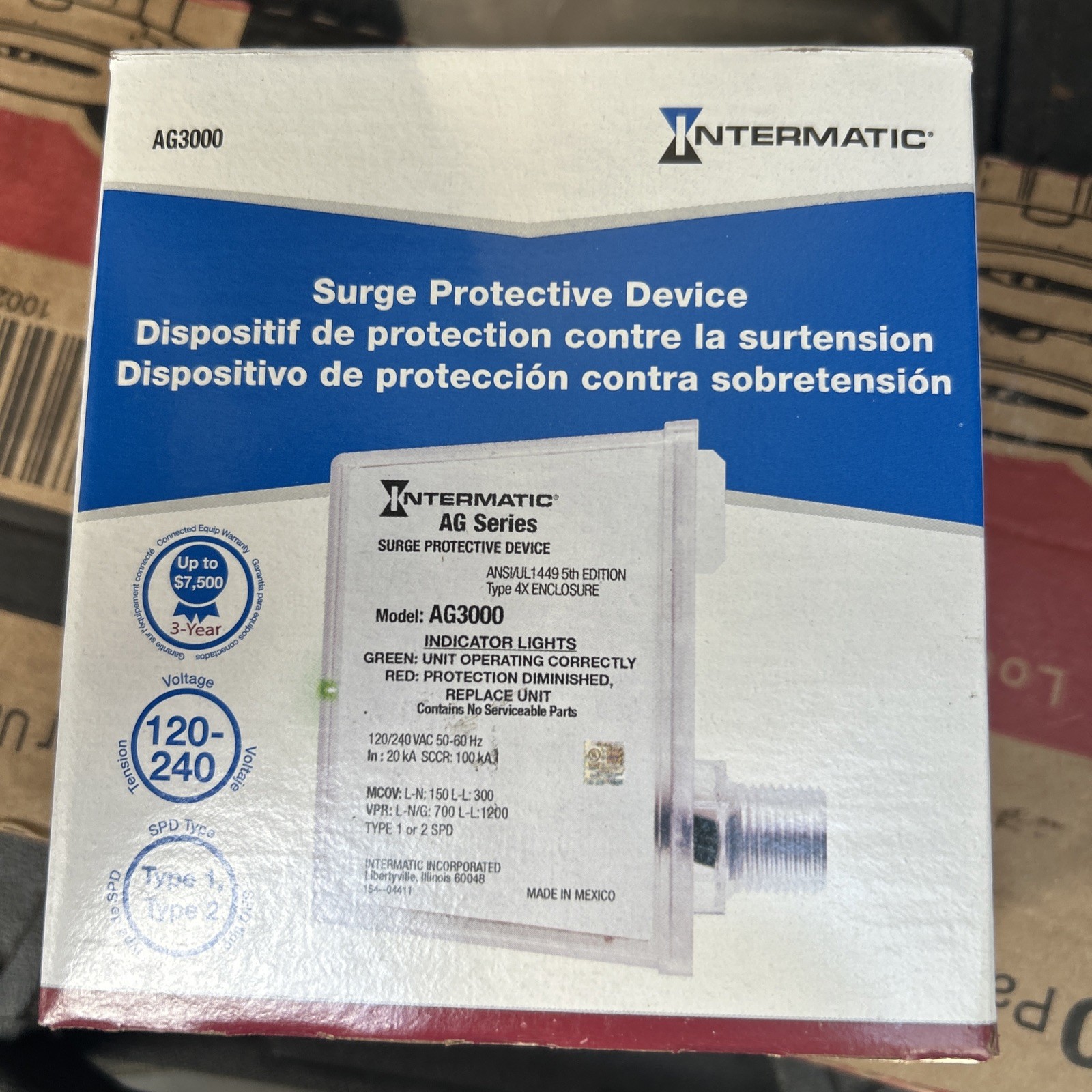Intermatic AG3000 120/240 VAC Universal HVAC Surge Protective Device NEW