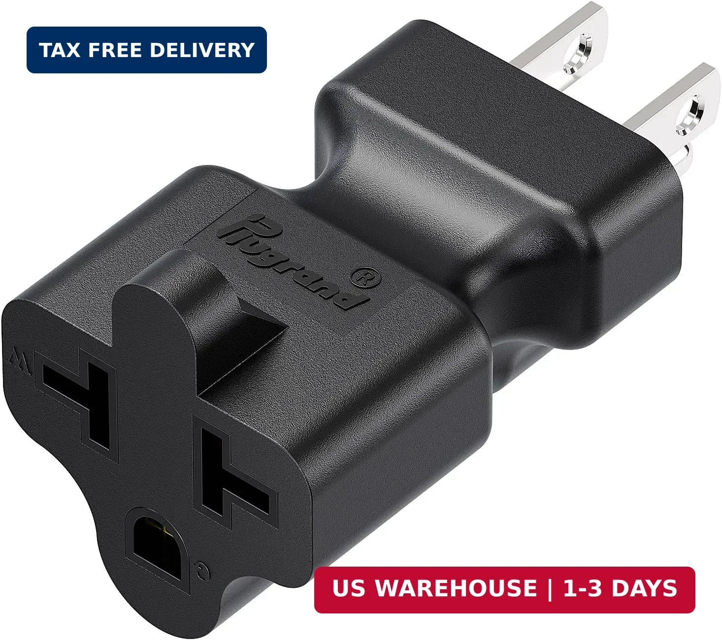 [4-in-1] 15 Amp Household AC Plug to 20 Amp T Blade Adapter, 5-15P to 5-15R/ 5-2