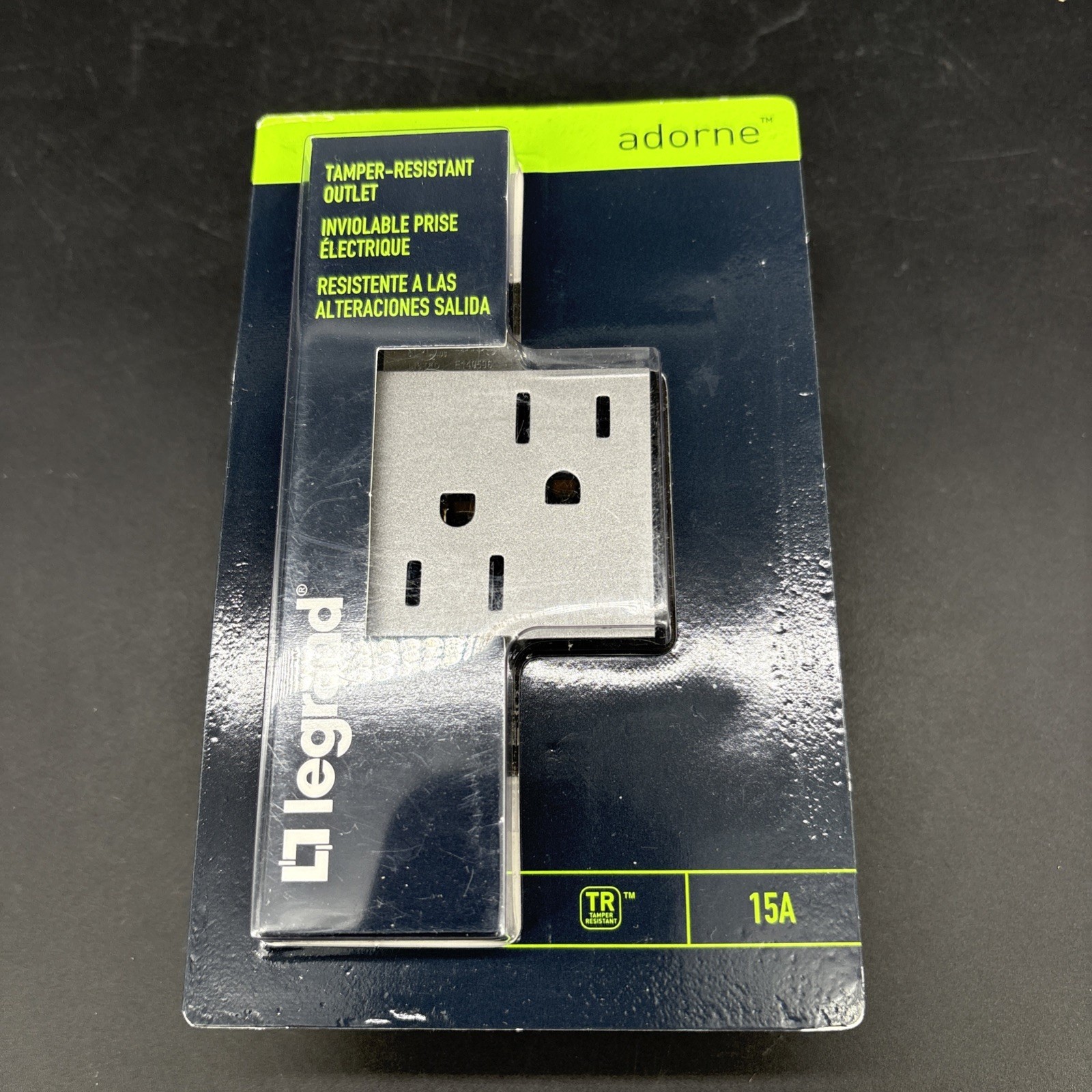 Lot Of 5 – Legrand Adorne 15A Tamper-Resistant Outlet Magnesium Finish ARTR152M4