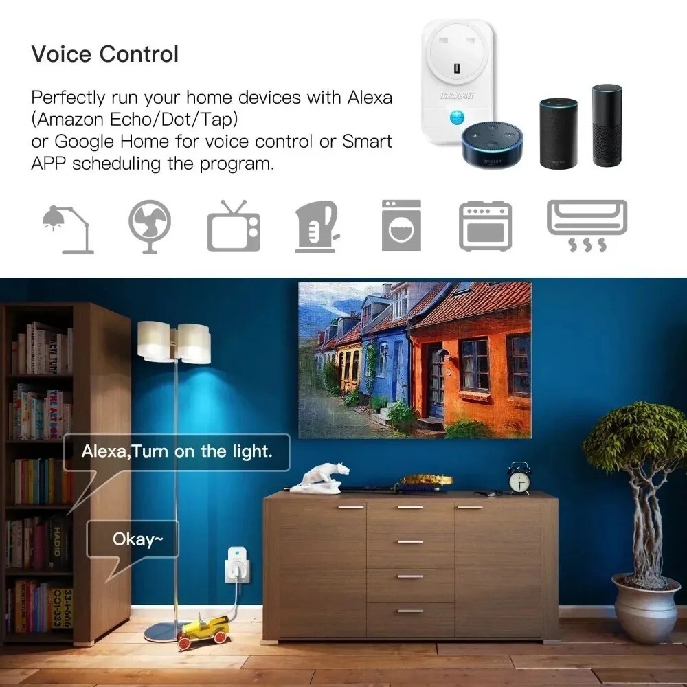 New Tuya Wifi Smart Life USB Type C Wall Socket Universal Electrical Plug Outlet