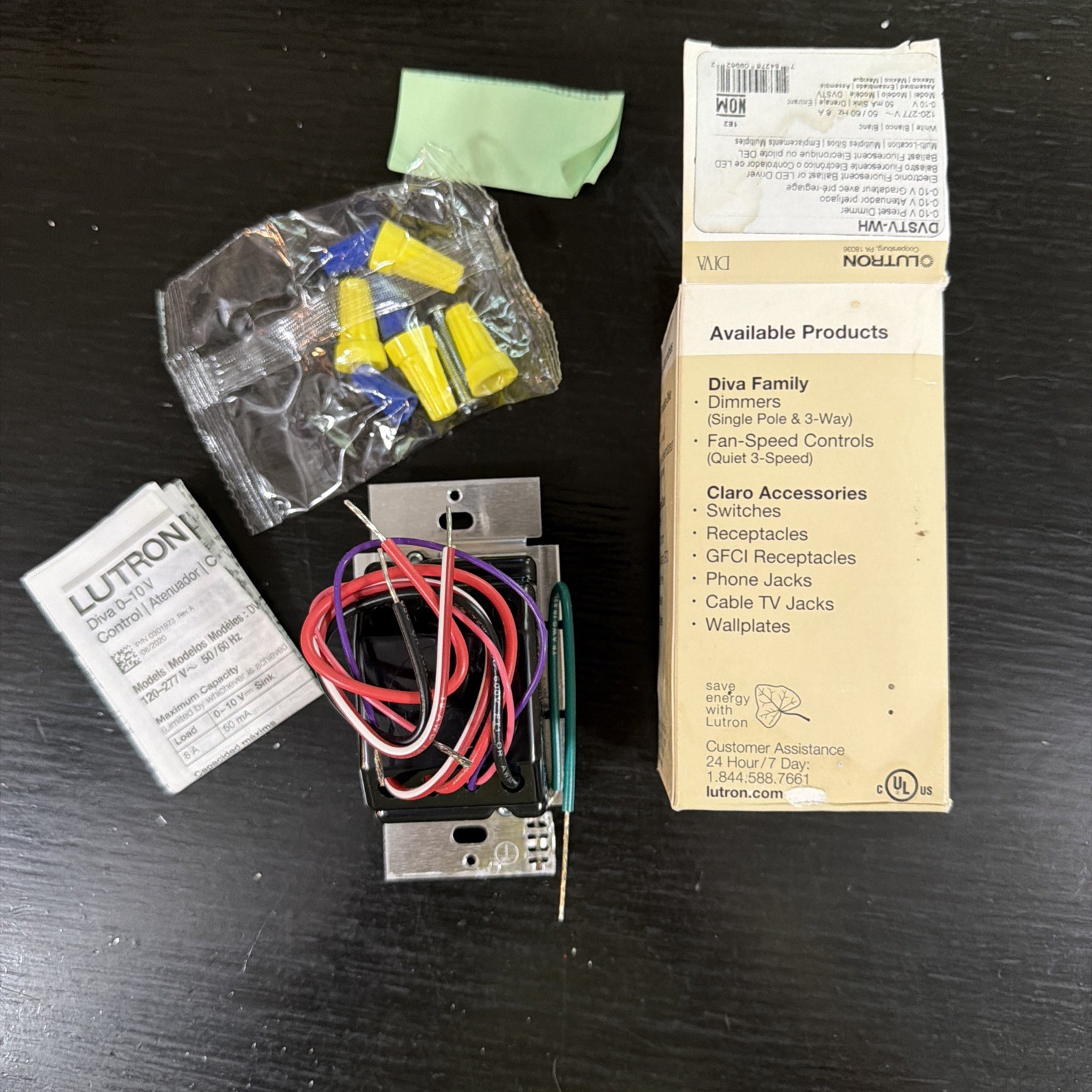 Lutron DVSTV-WH Diva 8A 3-Way Single Pole 0-10V Dimmer – White