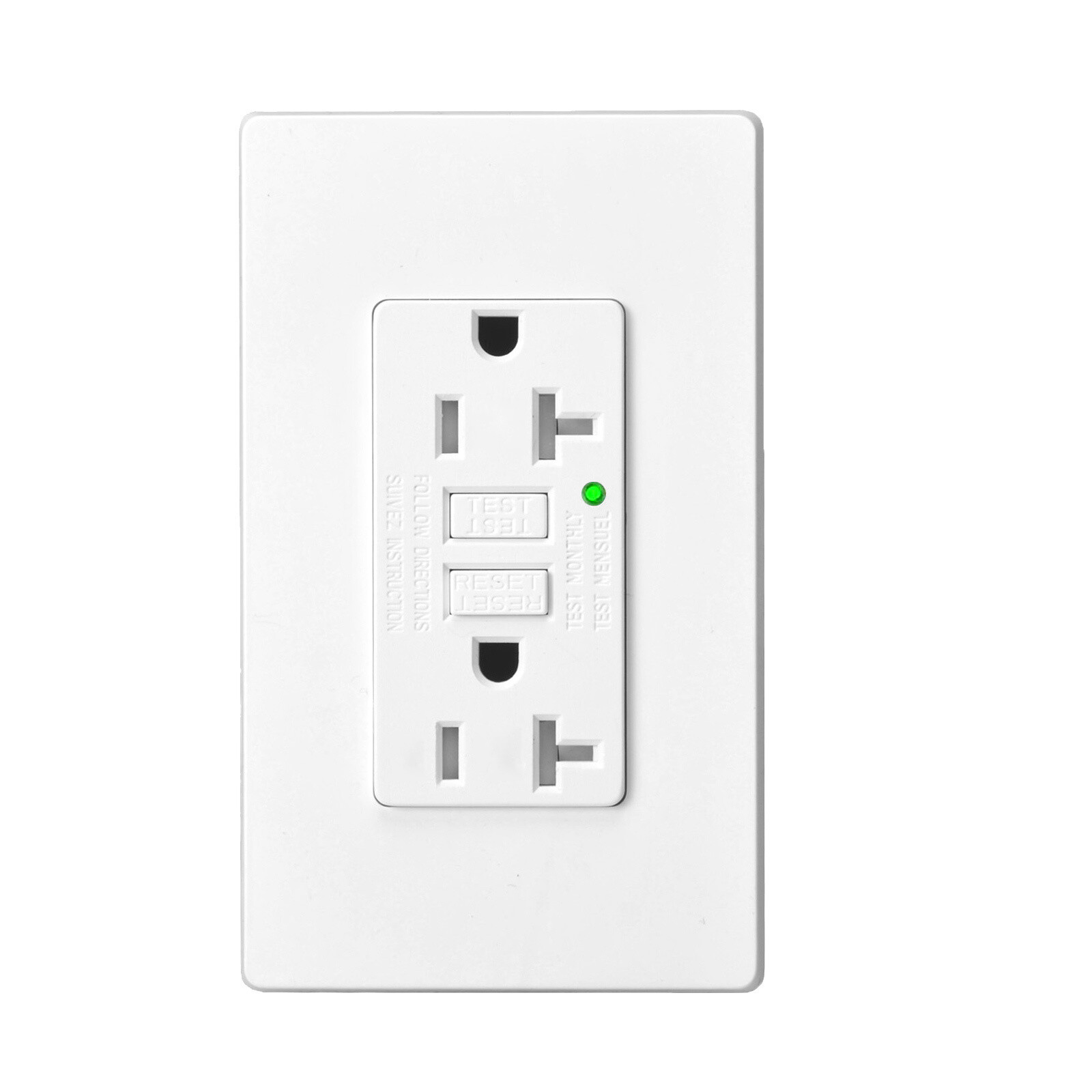 20Amp GFCI Wall Outlet Receptacle LED Indicator Ground Fault Circuit Interrupter