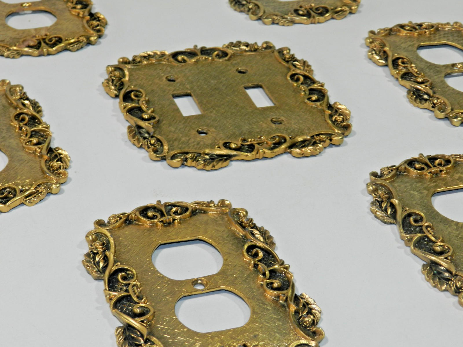 Vintage Brass Ornate Switch Plate Outlet Cover Lot