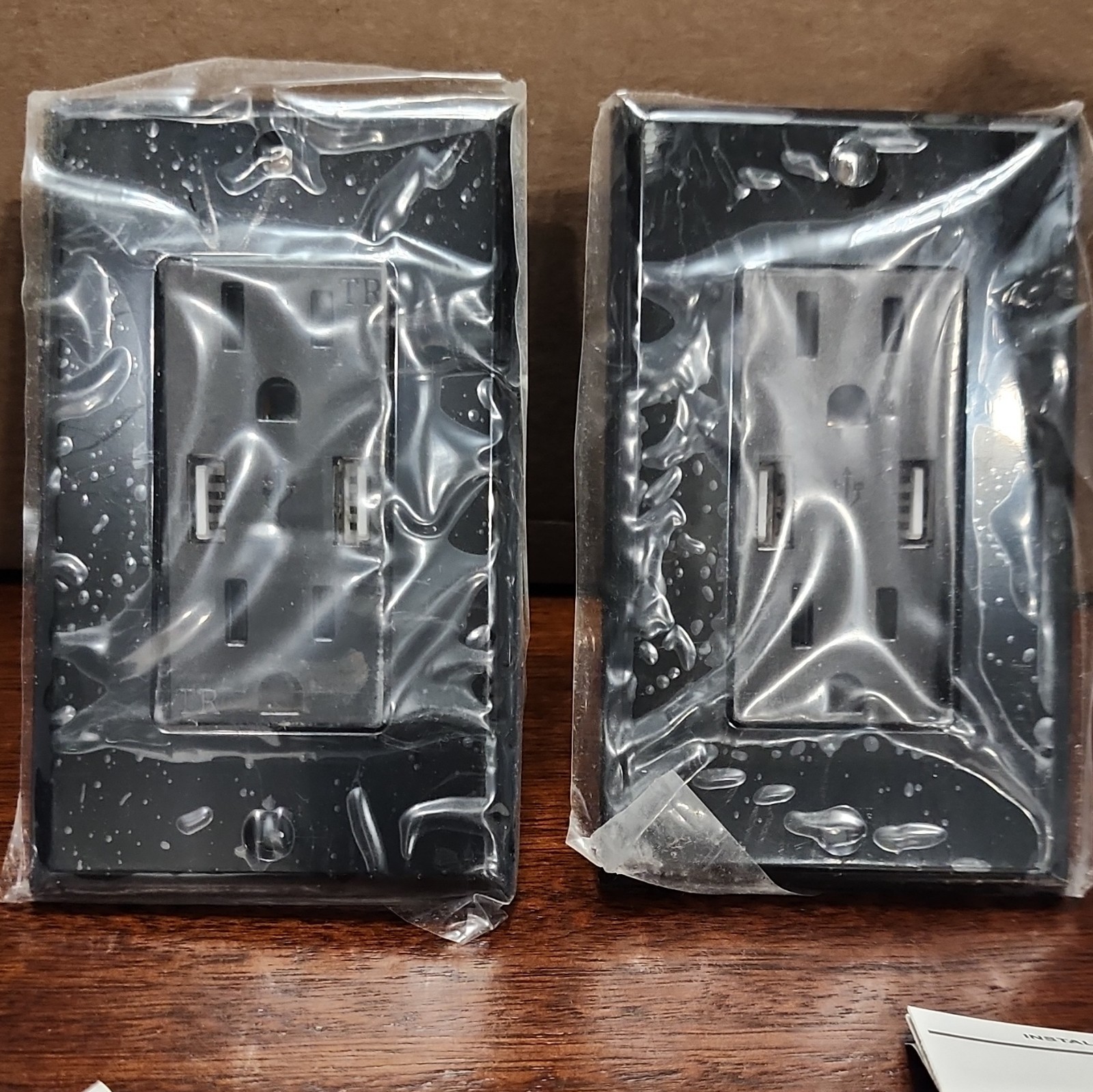 Black Matte Duplex Wall Outlet Receptacle w/ 2 USB Ports, 15A 125V (2pk)