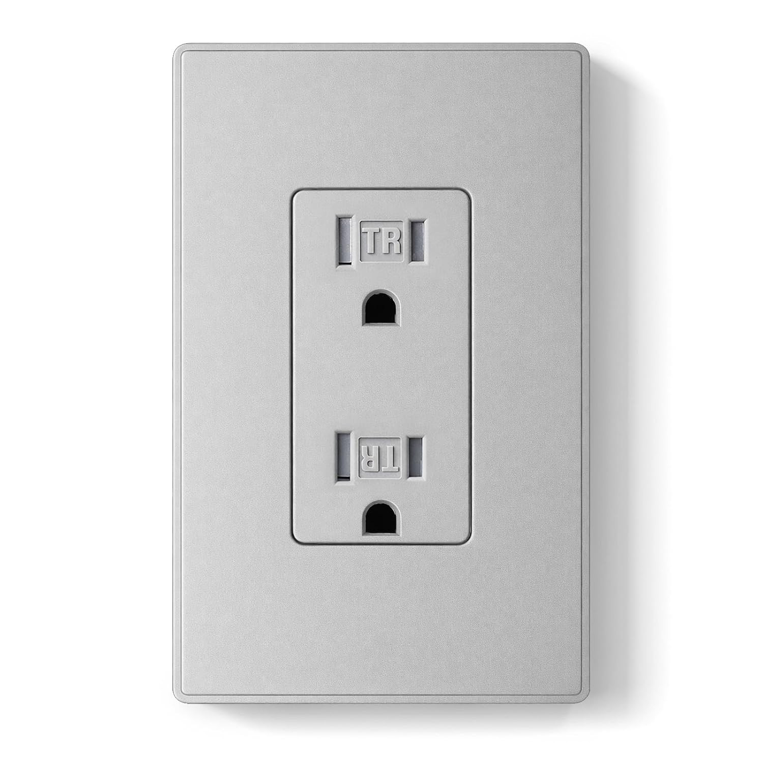 Matte White Decorator Wall Receptacle Outlets, Tamper Resistant 15 Amp Standard