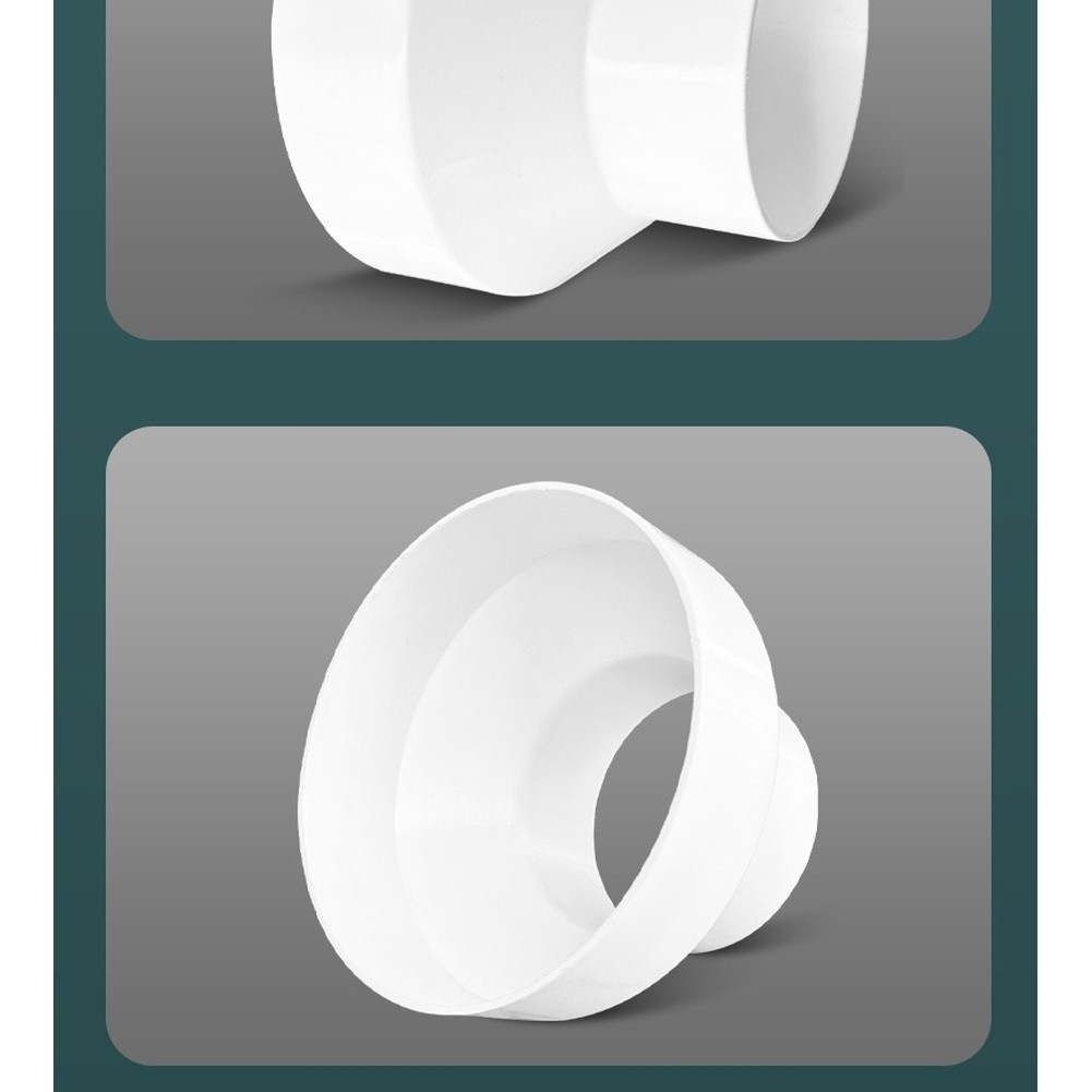 Plastic Duct Reducer Coupling 150mm to 100mm White ABS for Air Systems