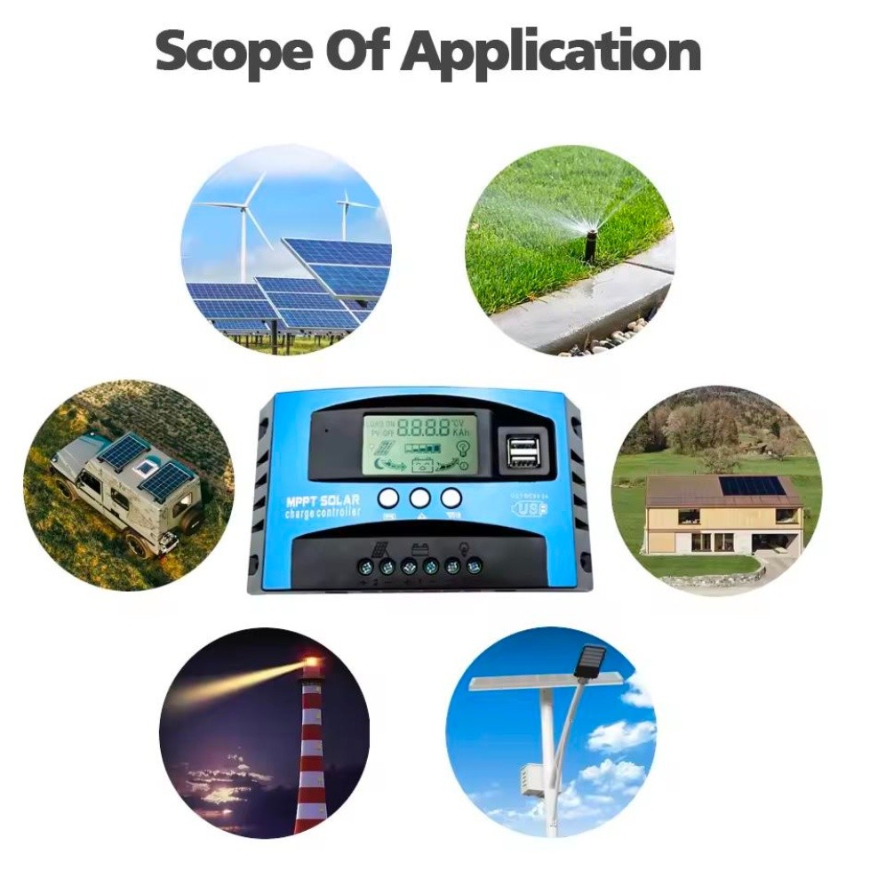 (100A) MPPT Solar Charger Controller Battery Regulator Dual USB LCD Display US