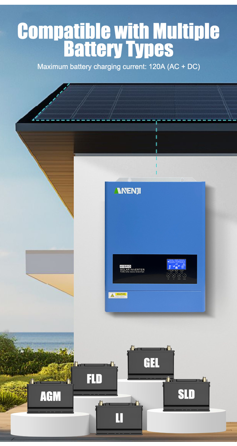 6.2KW 48V Solar Inverter Hybrid WIFI+16KWh 51.2V 314Ah LiFePO4 Lithium Battery