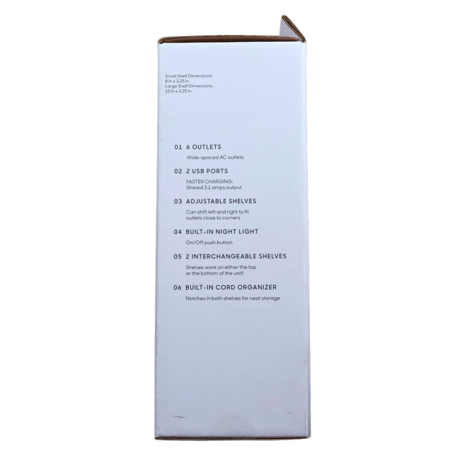 Sharper Image Socket Shelf Ultra White