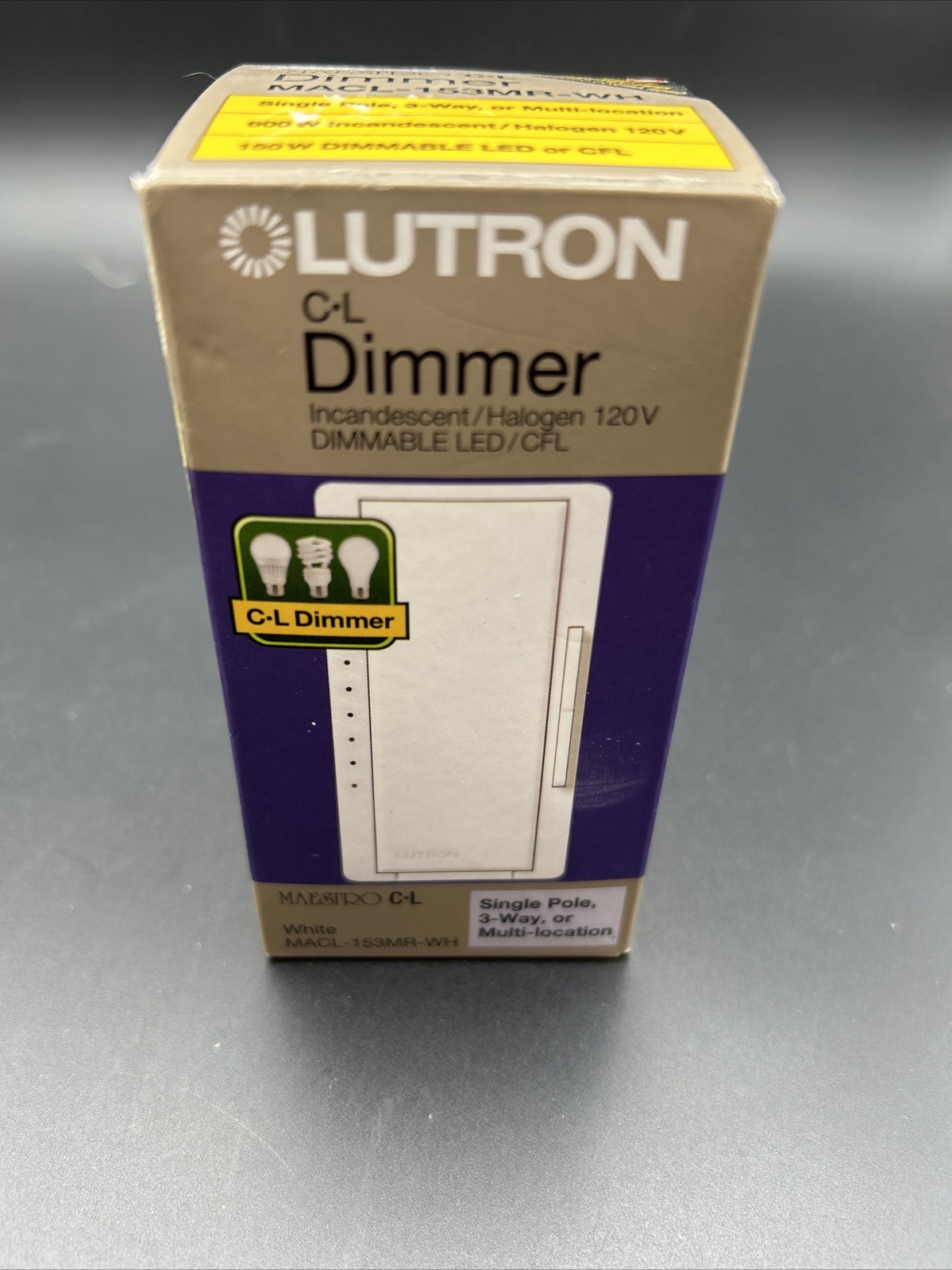 Lutron MACL-153MR-WH LED Single Pole Dimmer White NEW Unopened Light Switch