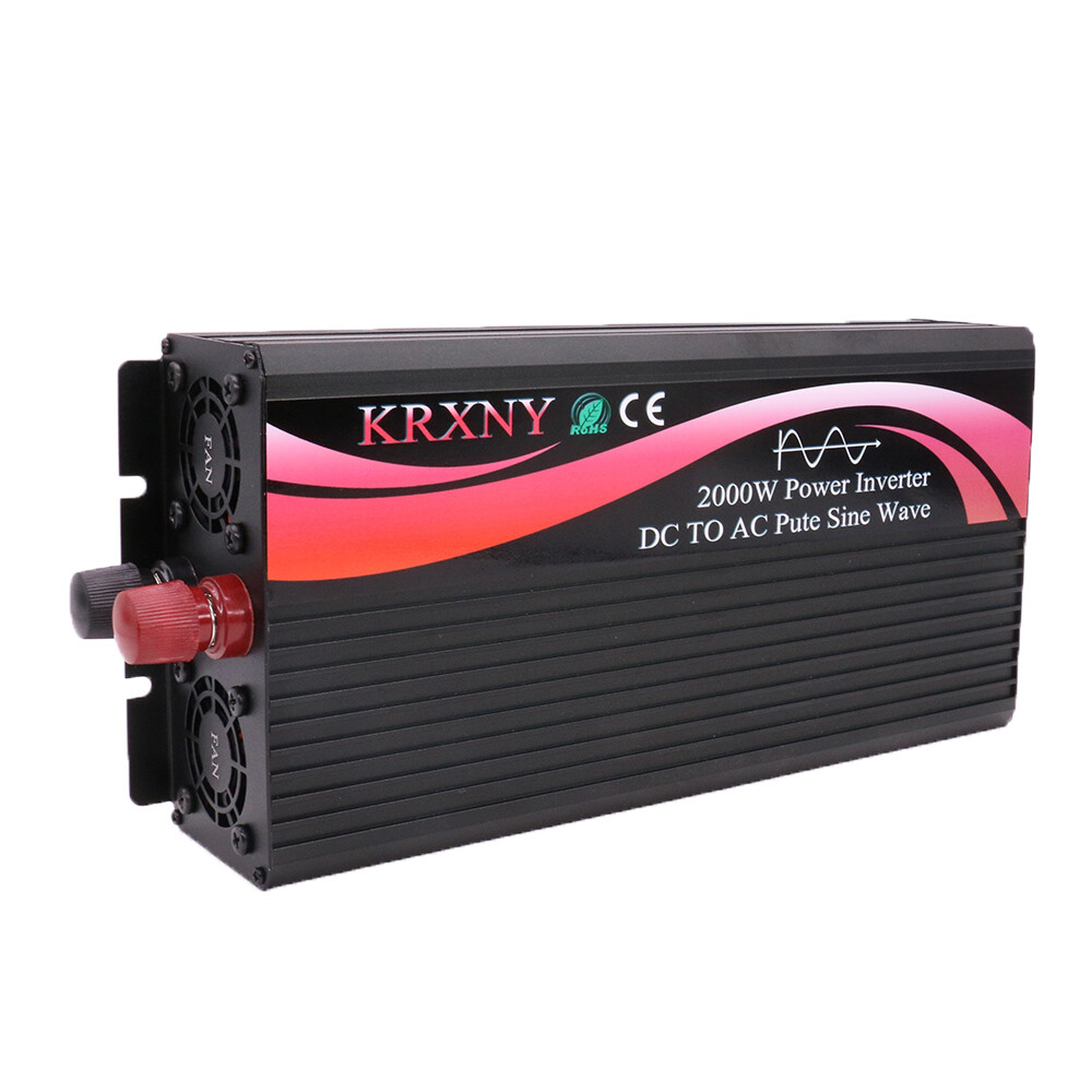 1000W 2000W Pure Sine Wave Power Inverter 12V/24V/48V DC to 120V AC US Stock