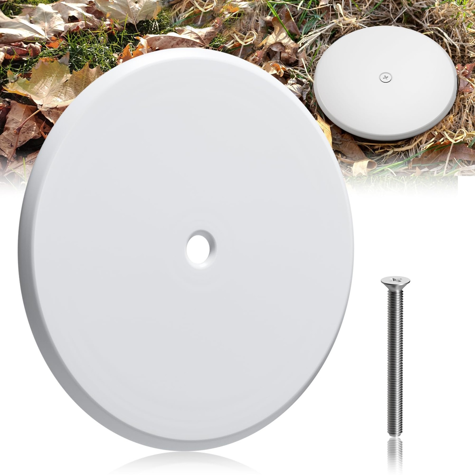 7 Inch Cleanout Cover, Decorative Access Covers 7inch- 1 PCS, White