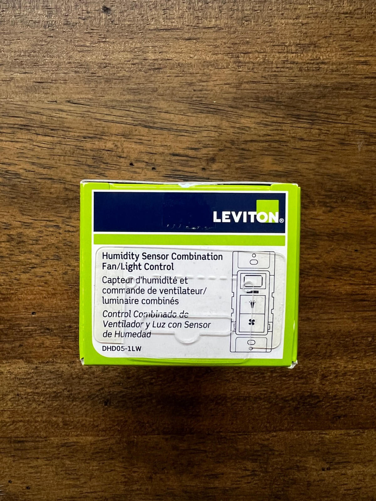 Leviton Humidity Sensor Fan Control with Light Switch – DHD05-1LW, 120V | New