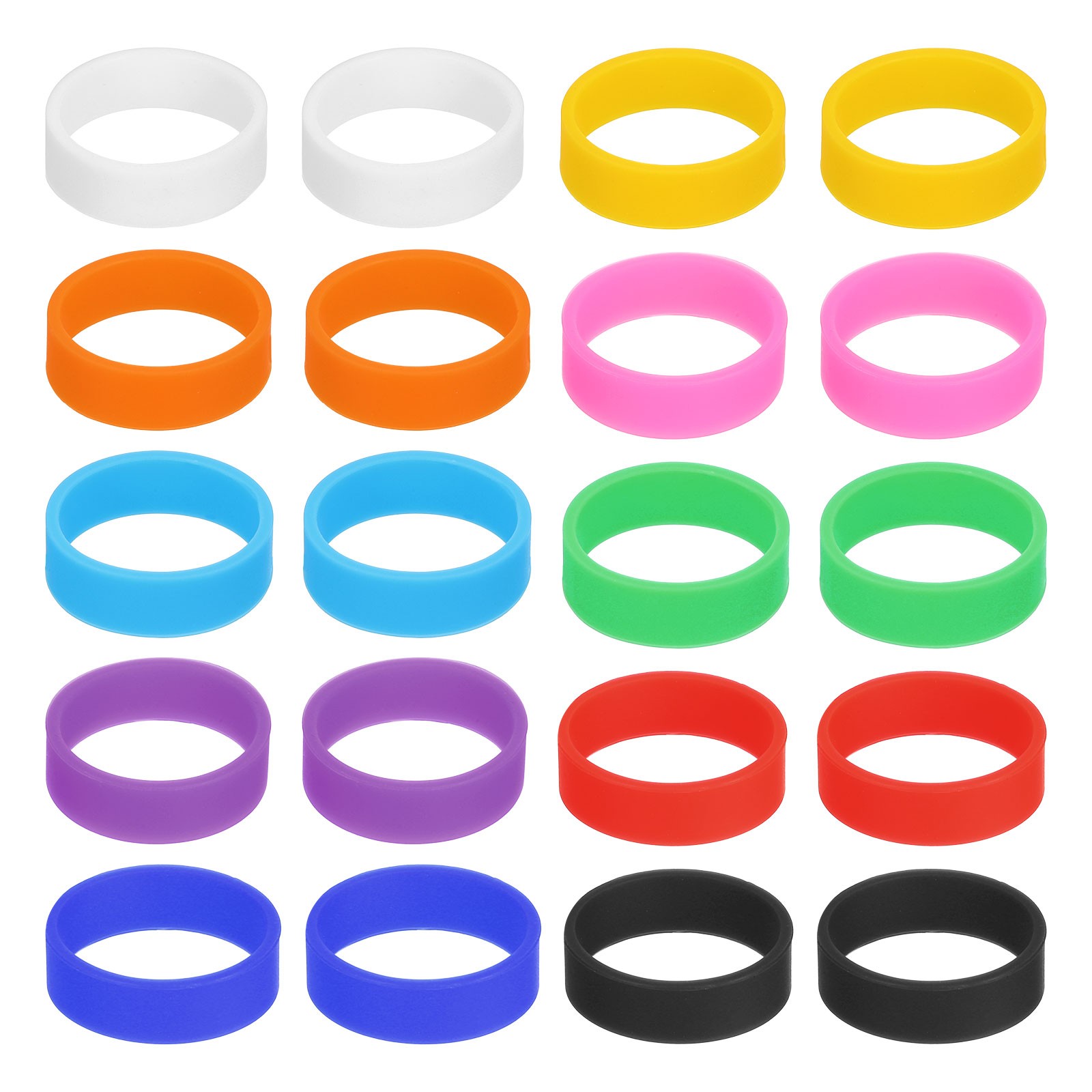 20Pcs Silicone Rubber Bands 20x7mm Silicone Elastic Bands Cable Ties 10 Colors
