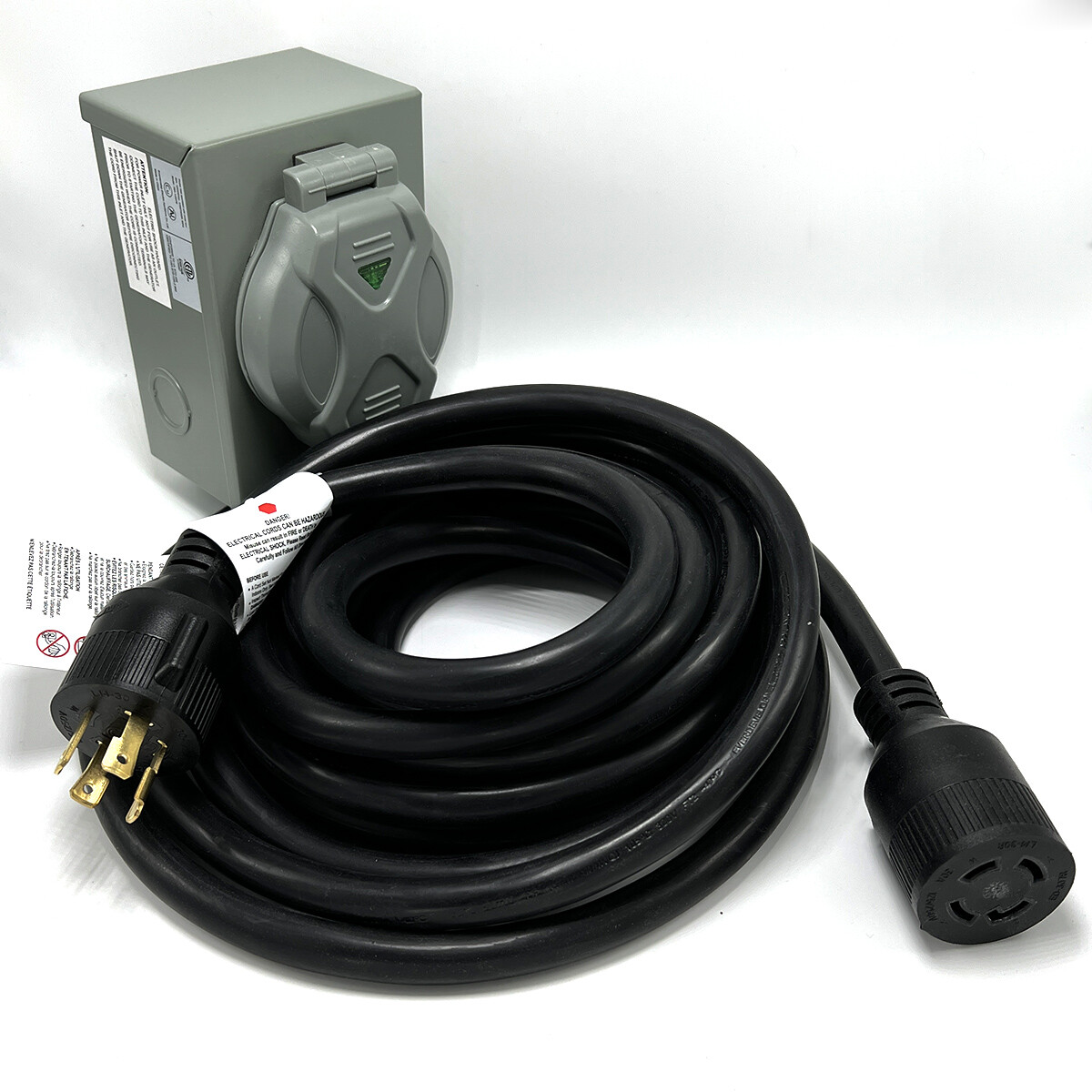 30Amp Generator Power Cord and Inlet Box Kit for 4000-8500W Portable Generator
