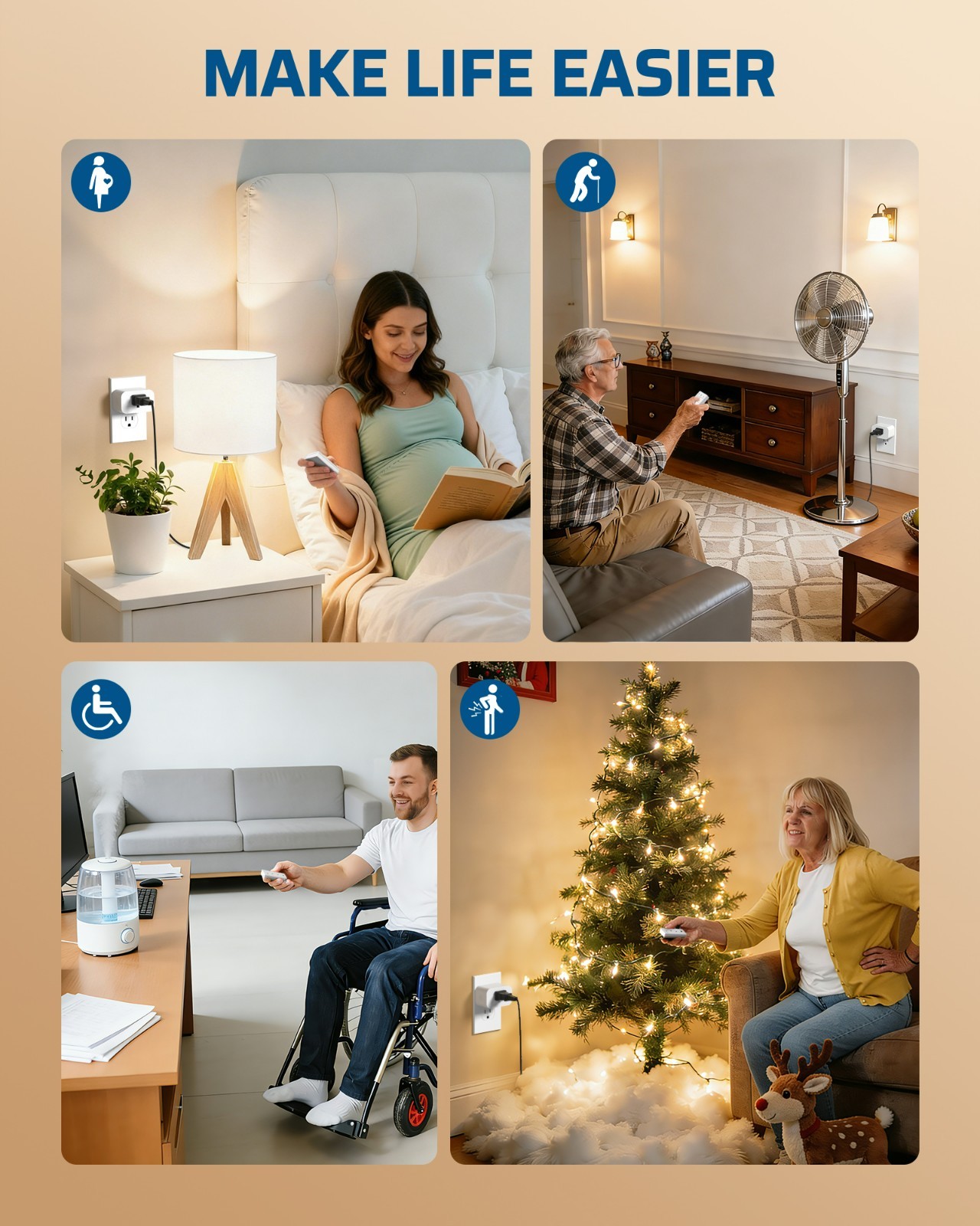 DEWENWILS Remote Control Outlet, Independent Control Wall Mounted Wireless Light